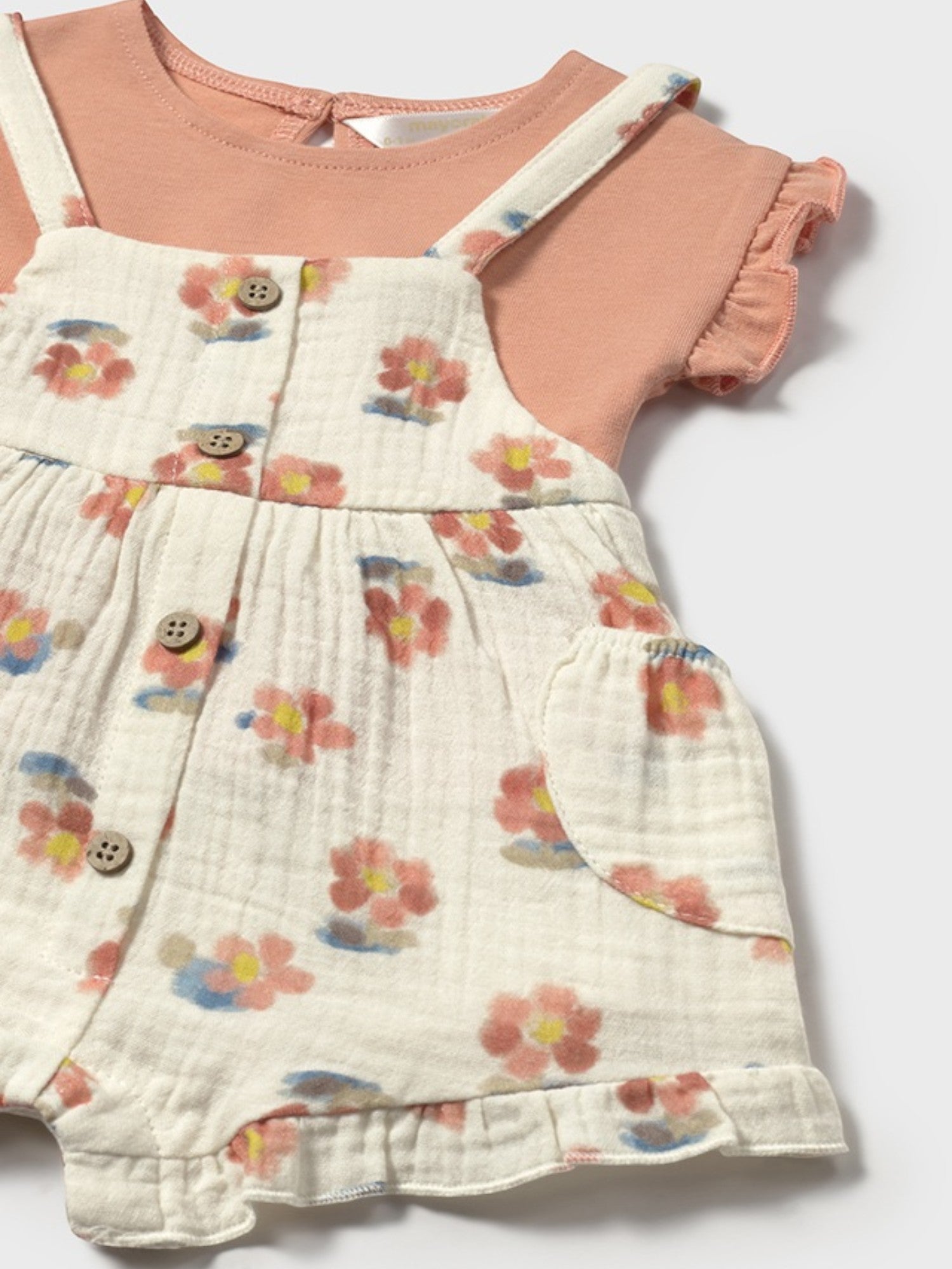 Completo salopette e maglietta Bimba ARANCIO 1662 /AR - NANU' BABY