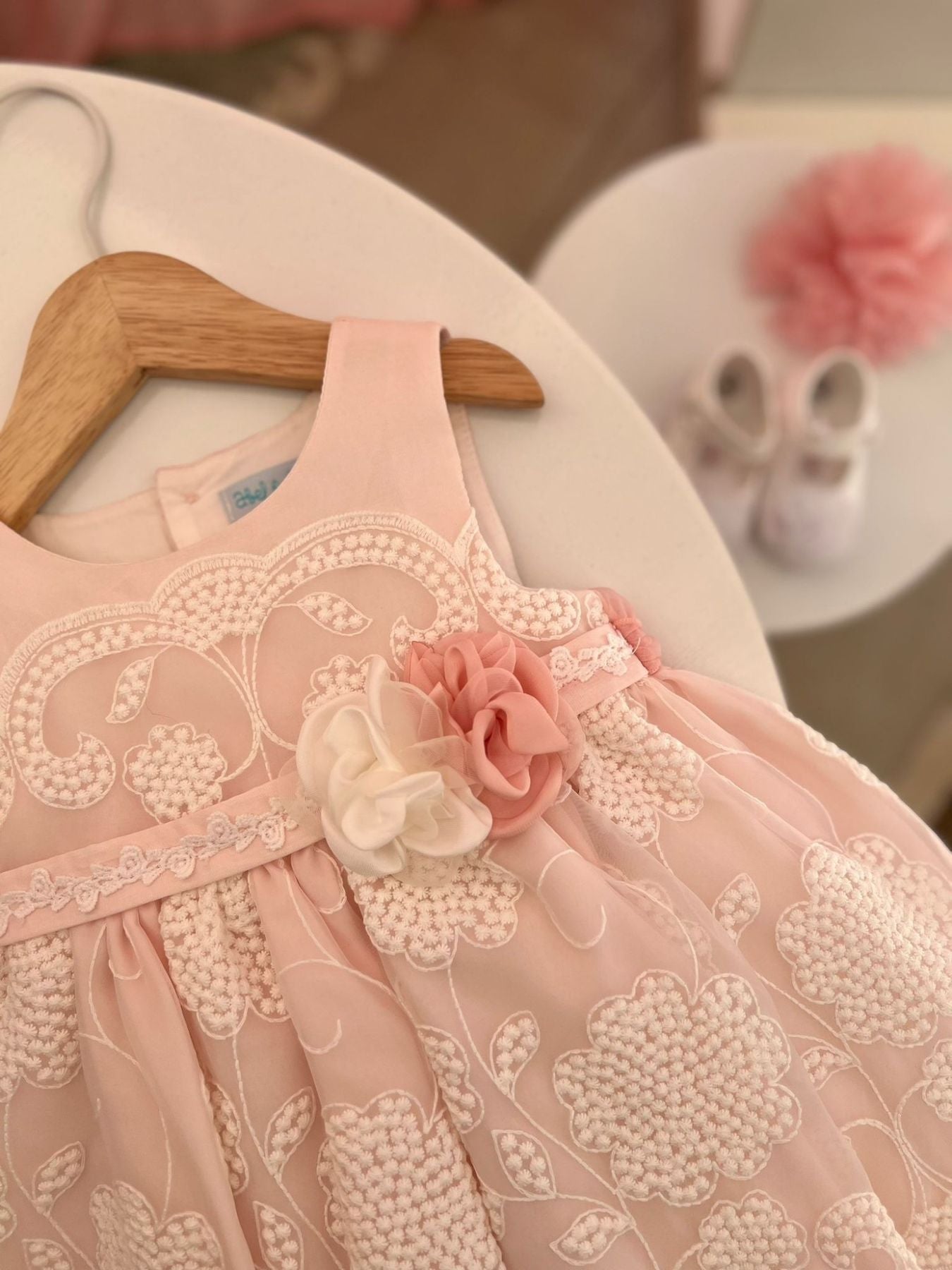 Abito organza bordato Bimba ROSA 5010 - NANU' BABY