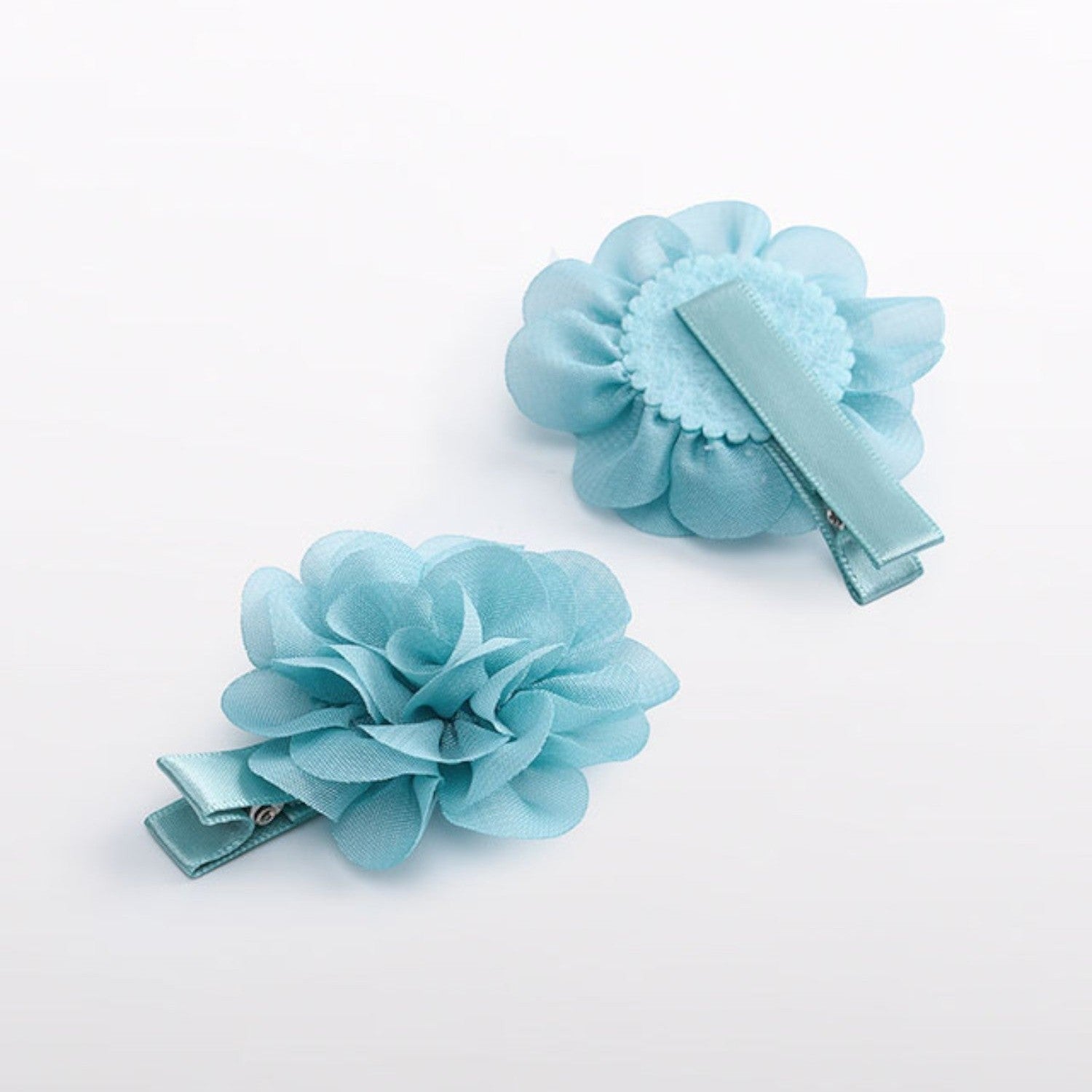 Set 2 fermagli fiori chiffon Bimba Verde 5967/30 - NANU' BABY