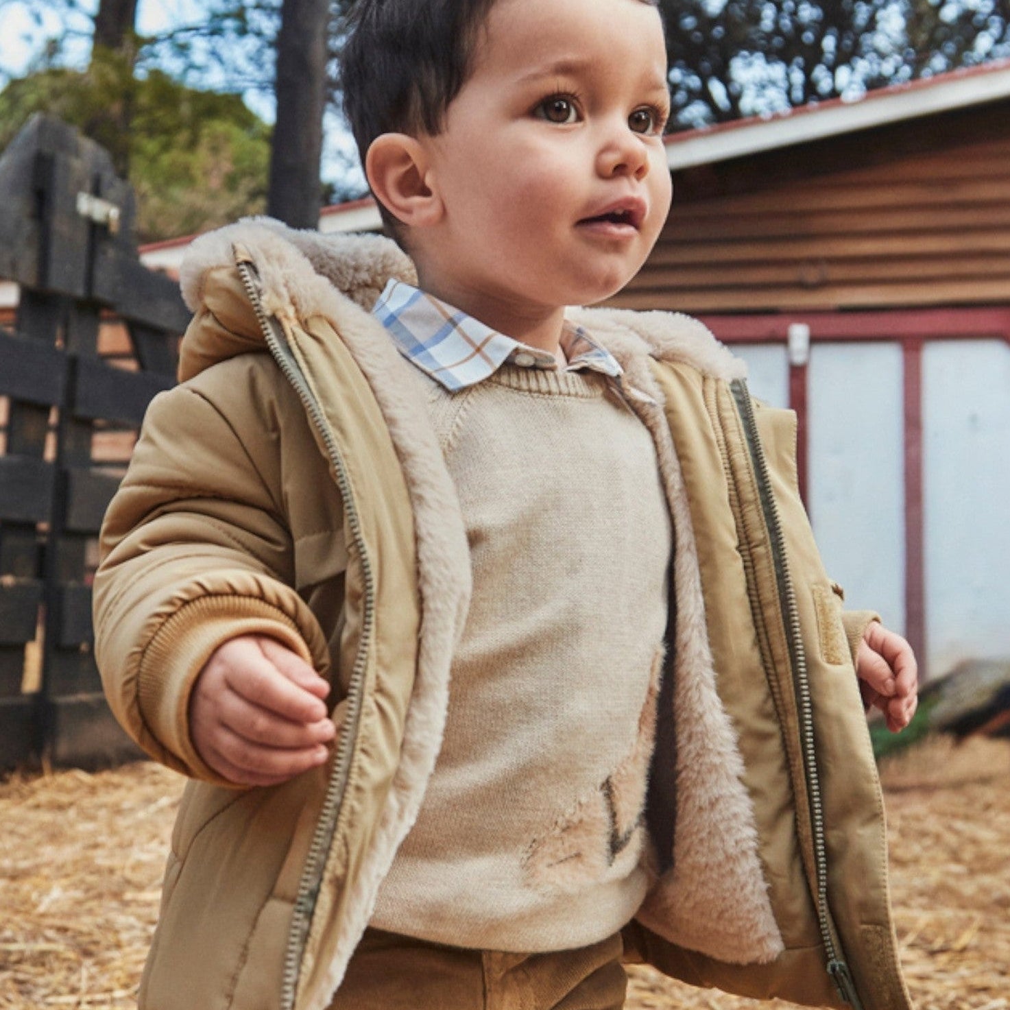 Giaccone orecchie pelo Bimbo Beige 2424/50 - NANU' BABY