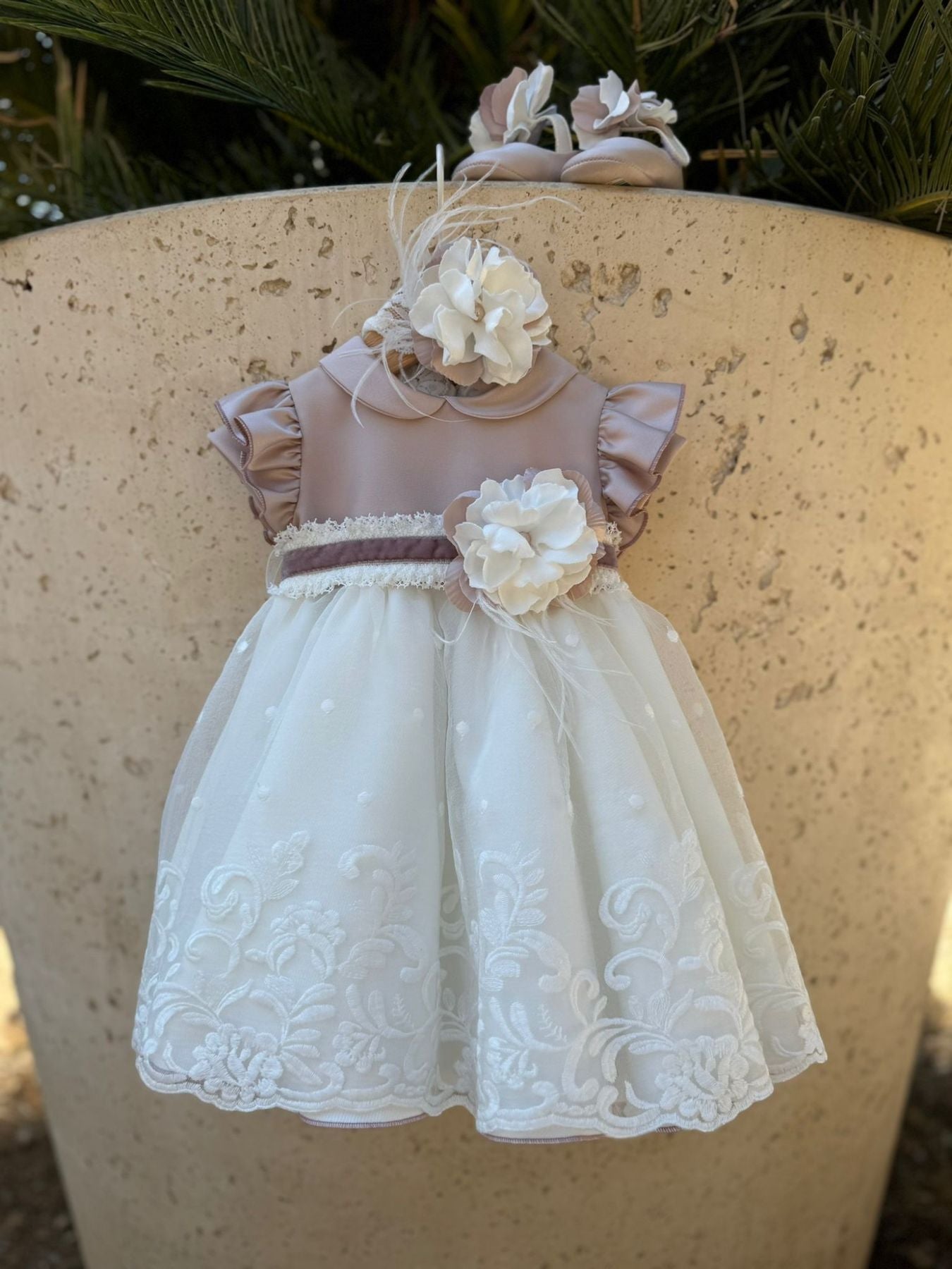 Abito Cerimonia Flower Bimba MARSALA IK319MC - NANU' BABY