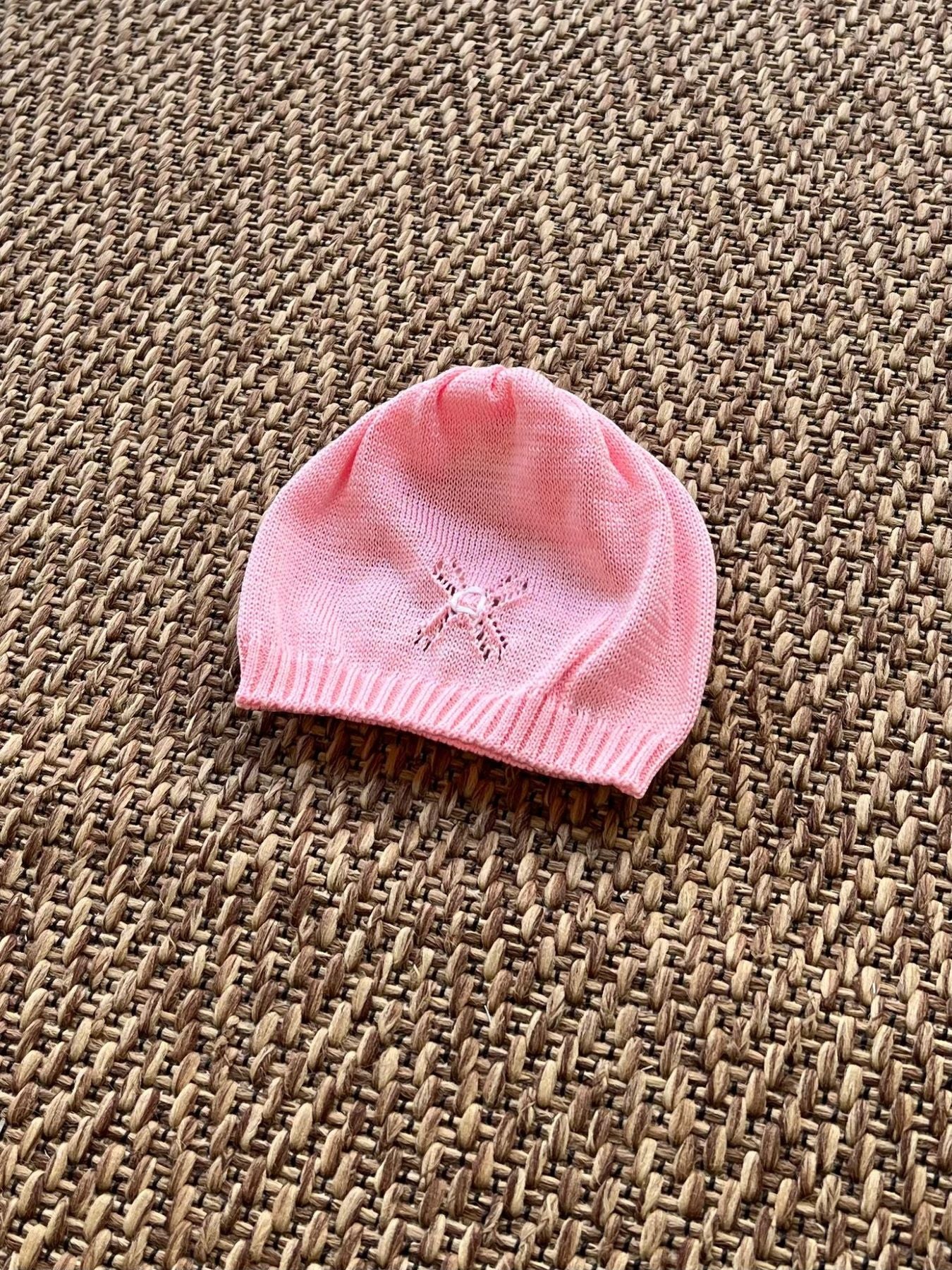 Cuffia in filo di cotone Neonata ROSA EP1471/T - NANU' BABY