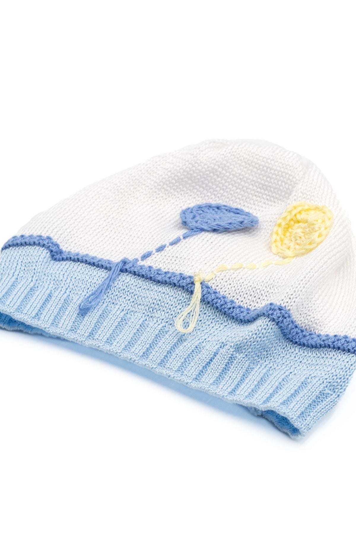 Cuffia Palloncini Neonato BIANCO EL3671/C - NANU' BABY