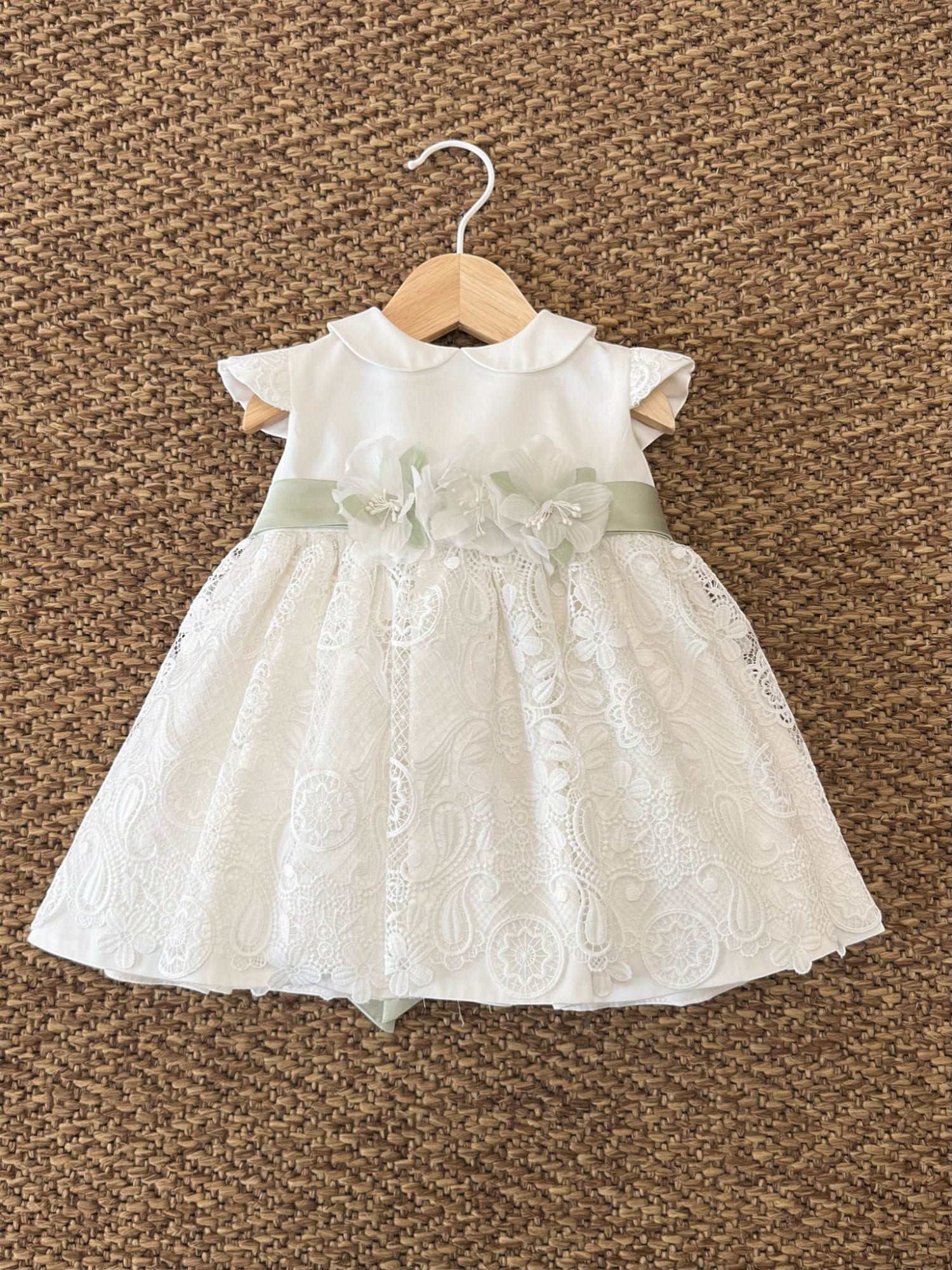 Abito Cerimonia Macramè Bimba BIANCO FB081 - NANU' BABY