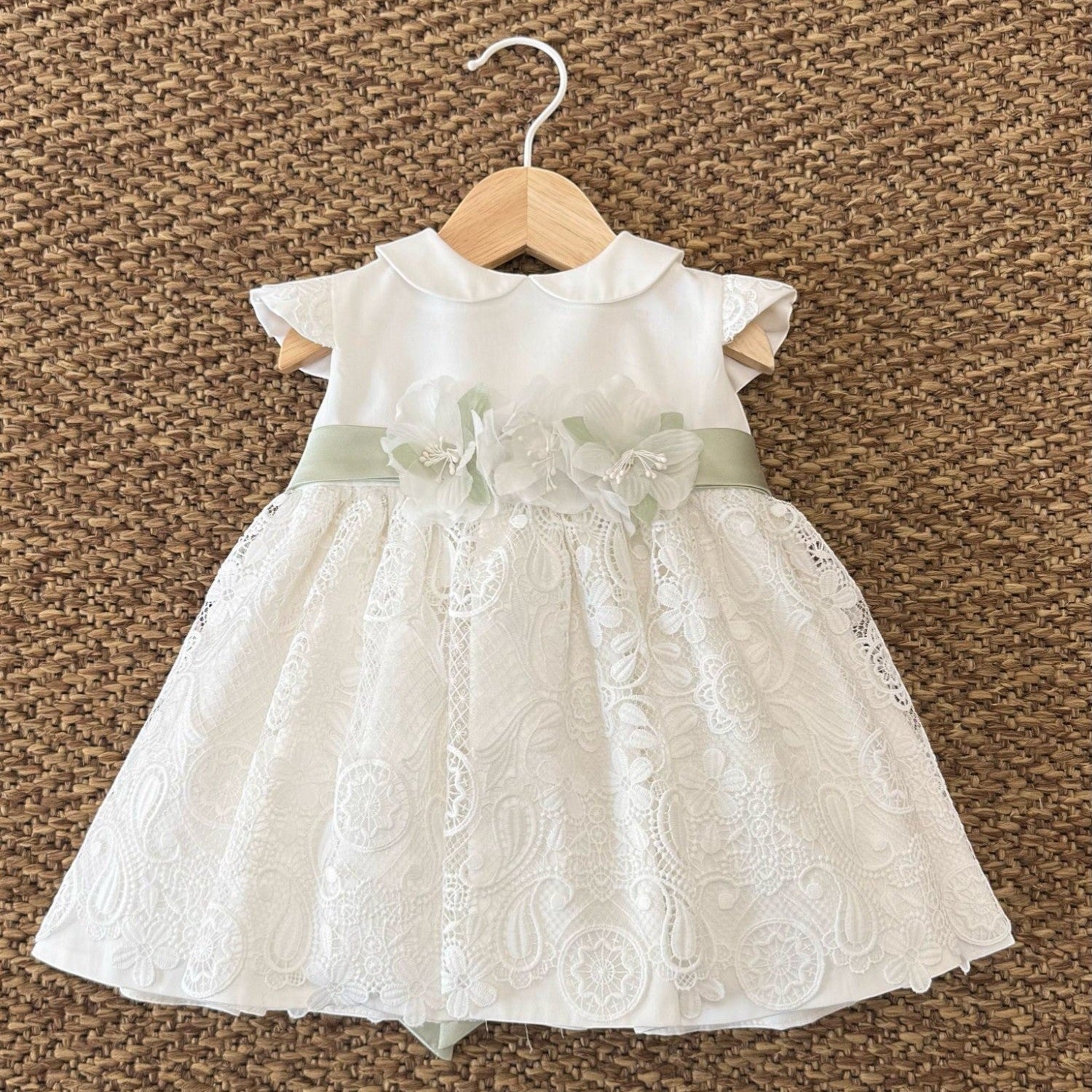 Abito Cerimonia Macramè Bimba BIANCO FB081 - NANU' BABY