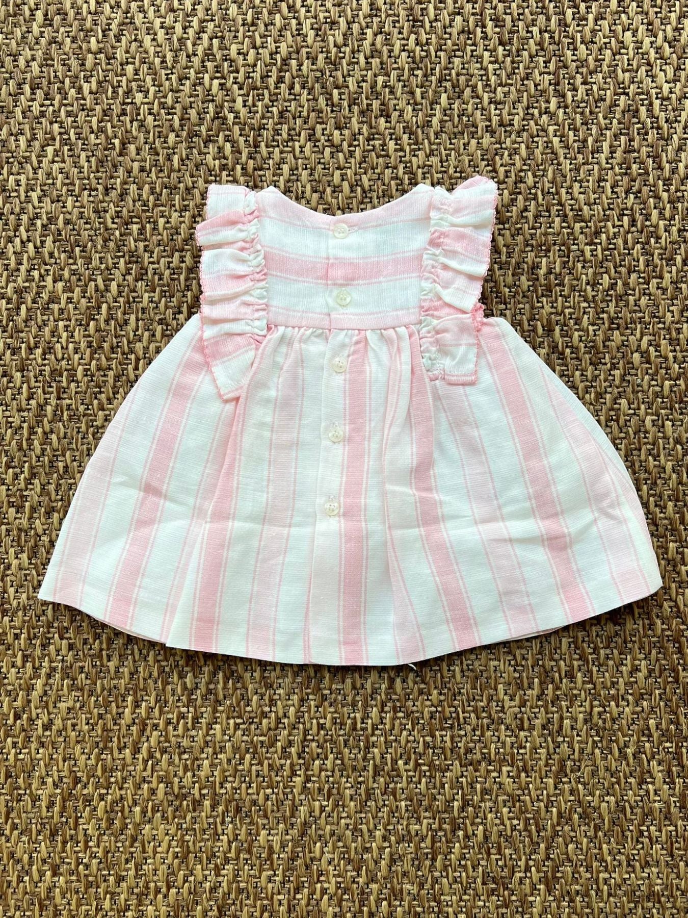 Abito righe lino Bimba ROSA 1829/R - NANU' BABY