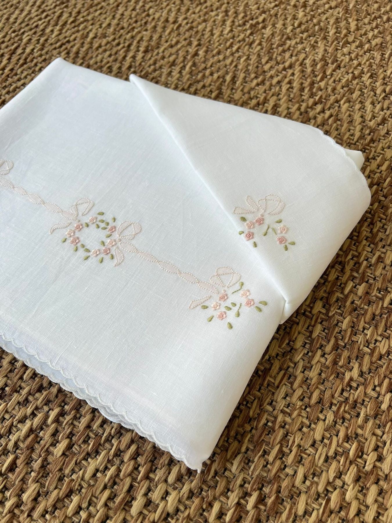 Lenzuolino Neonata ROSA FIORI/LN - NANU' BABY