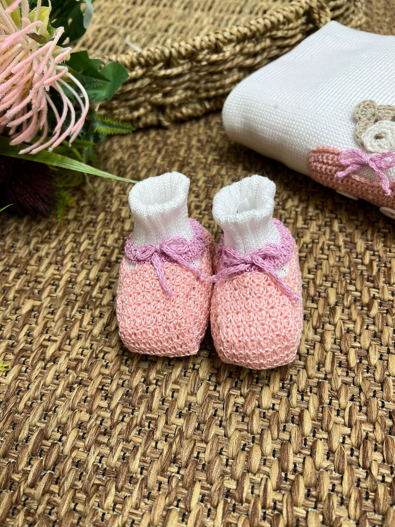 Babbucce Bicolore Neonata BIANCO EL36S - NANU' BABY
