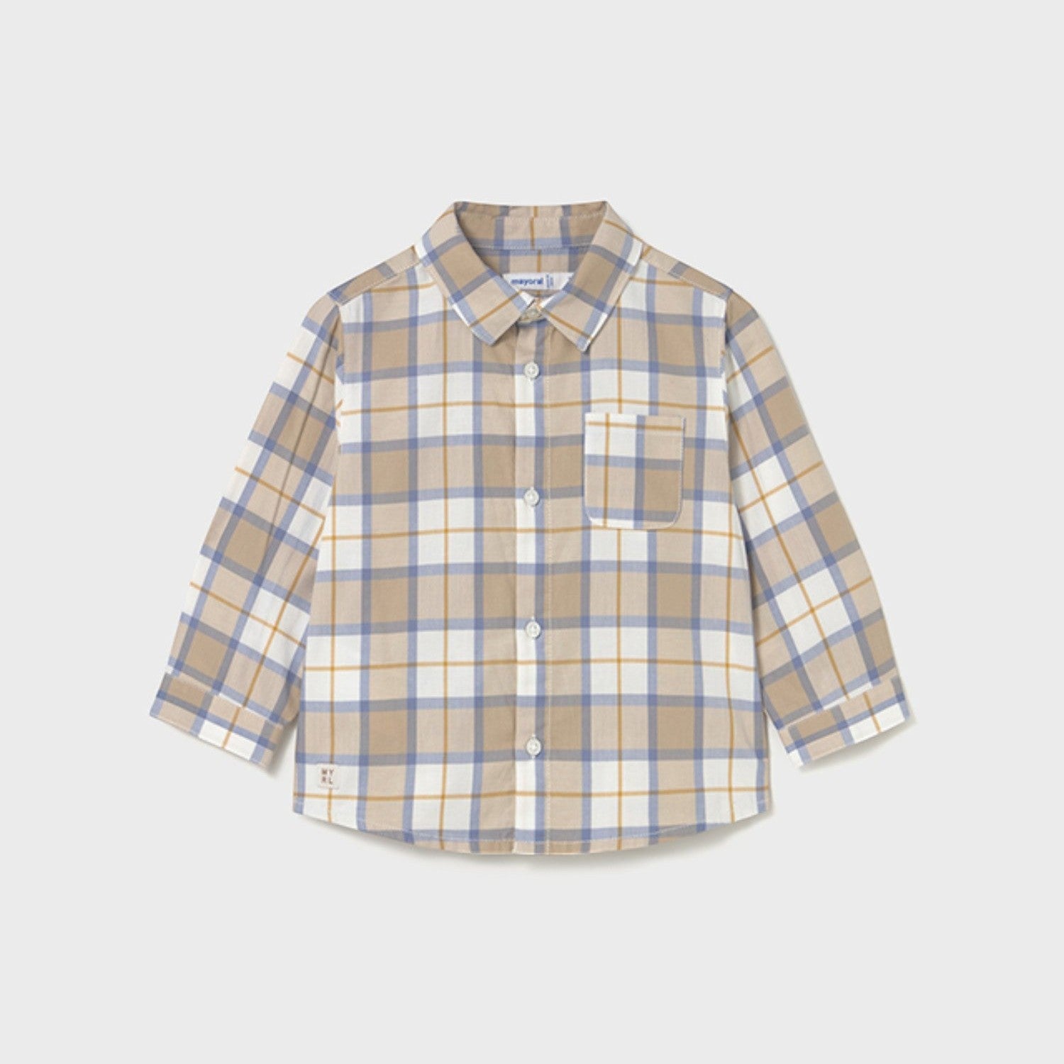 Camicia m/l quadri Bimbo Beige 2109/92 - NANU' BABY