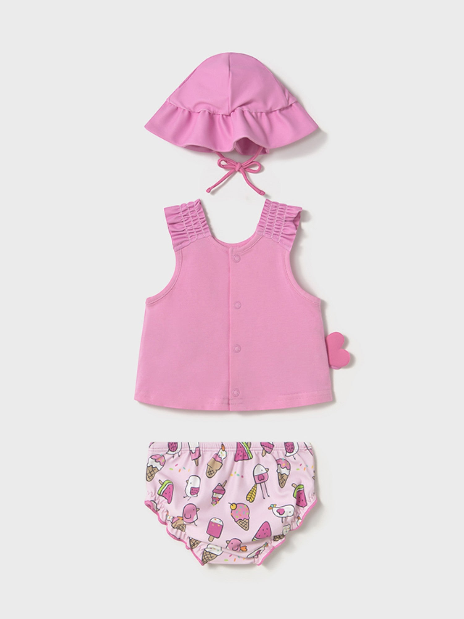 Completo costume da bagno e cappello Bimba ROSA 1668 /R - NANU' BABY