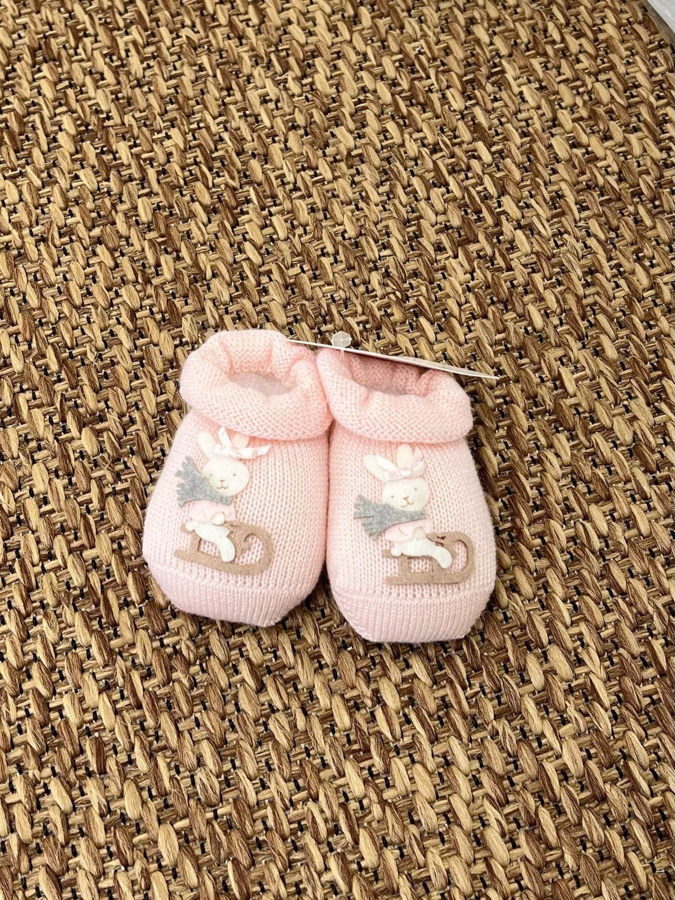Babbucce Coniglietta in slitta Neonata ROSA 30569/1R - NANU' BABY