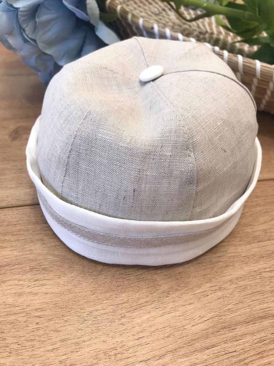 Cappellino in lino Bimbo LATTE RC22517-23 - NANU' BABY