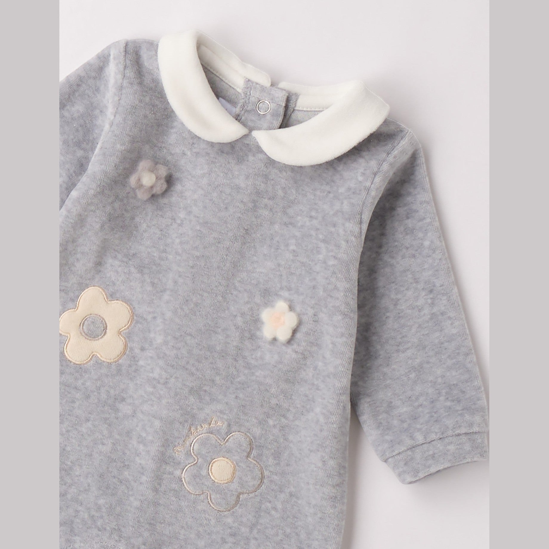 Tutina Intera Con Piede Neonata Grigio 3F752/8992 - NANU' BABY