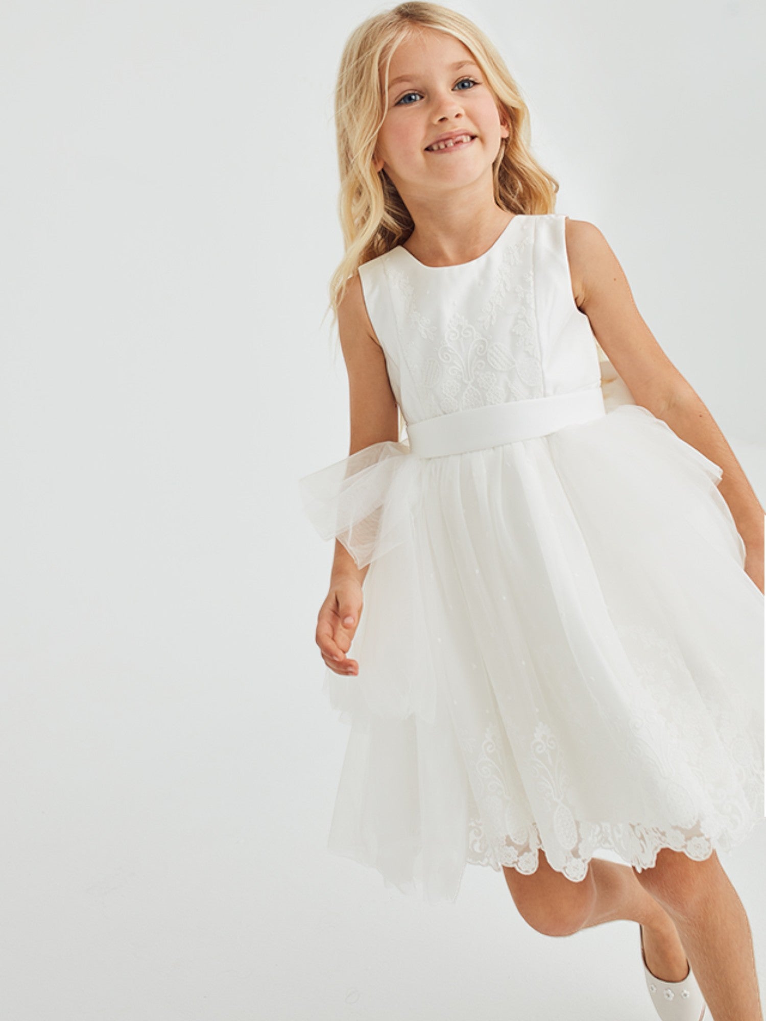 Abito ricamato Bimba PANNA 5033 /7 - NANU' BABY