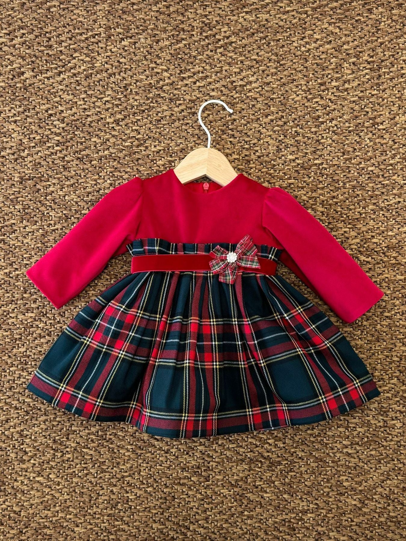 Abito Tartan Bimba ROSSO IK312ML - NANU' BABY