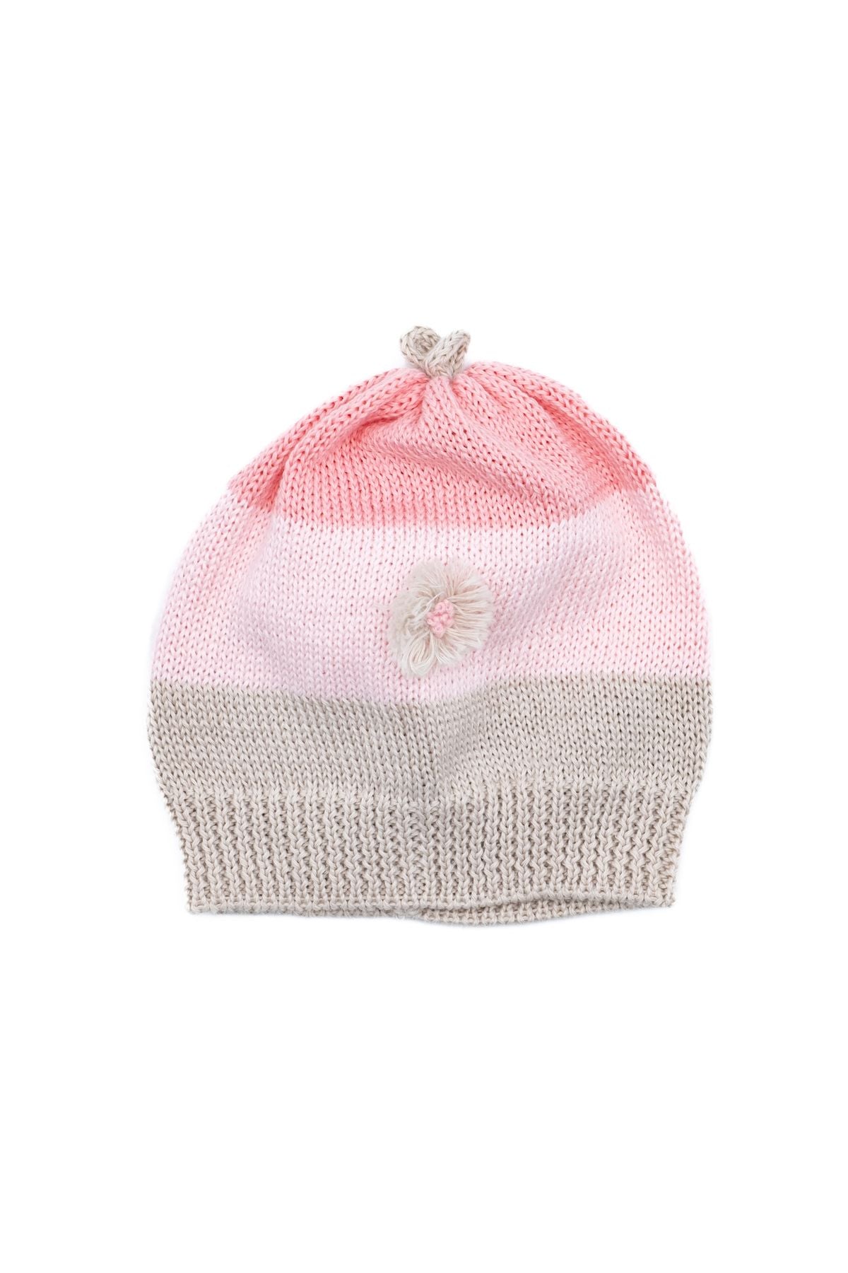 Cuffia Fiore e Frangie Neonata TORTORA AMY/814 - NANU' BABY