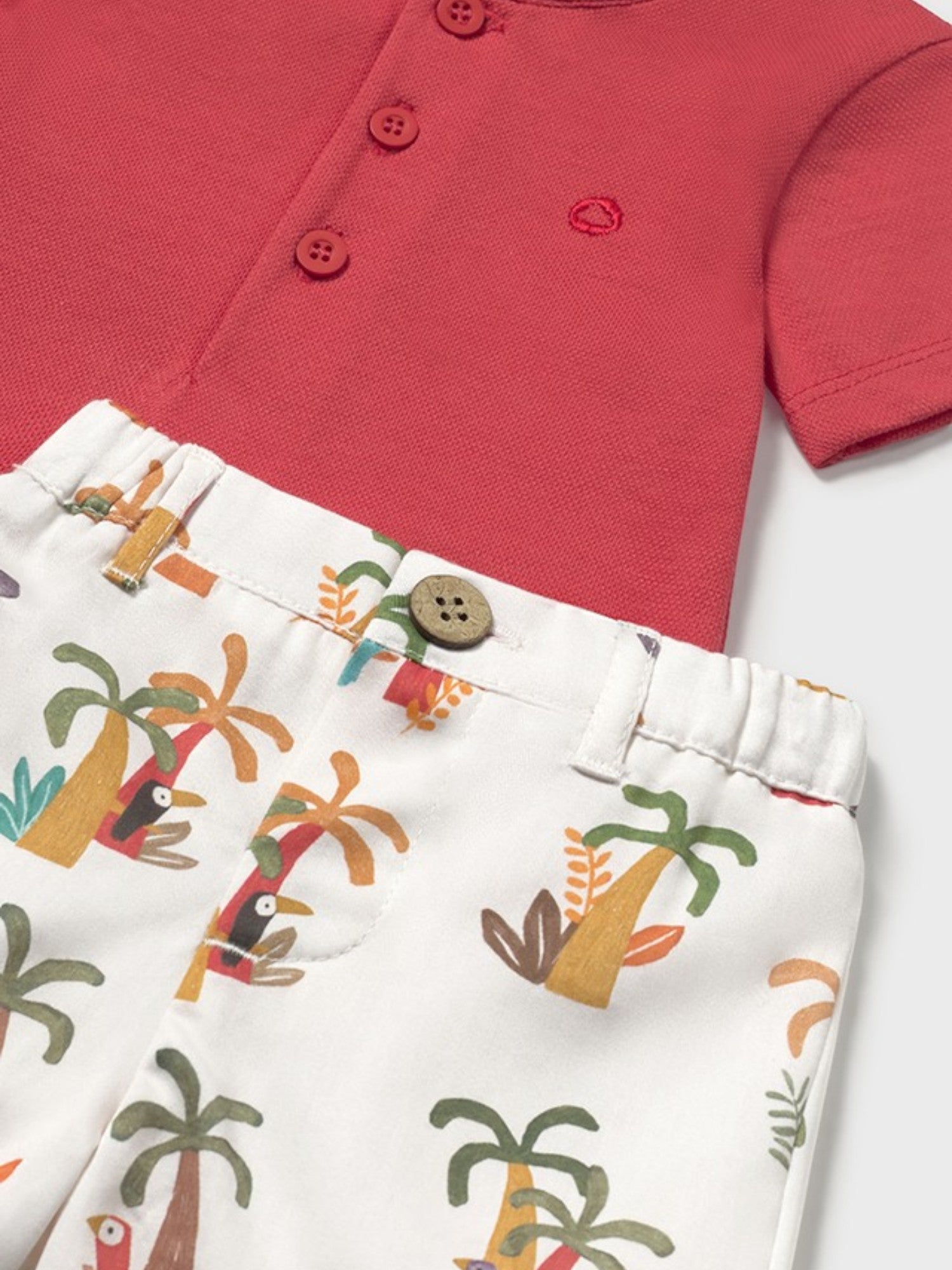 Completo pantalone corto e polo Bimbo ROSSO 1217 /RS - NANU' BABY