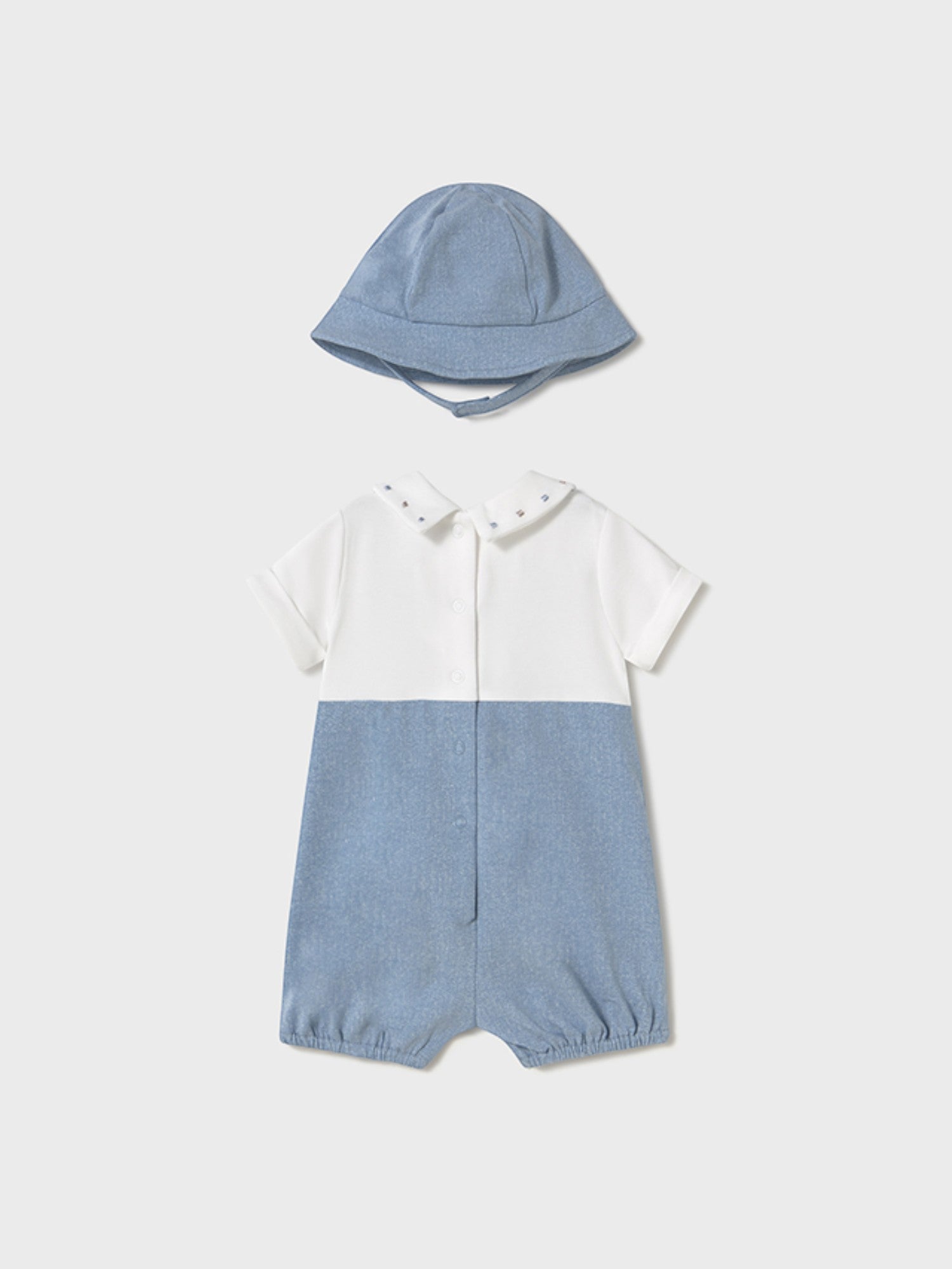 Pagliaccetto salopette,cappello Bimbo AZZURRO 1605 /A - NANU' BABY