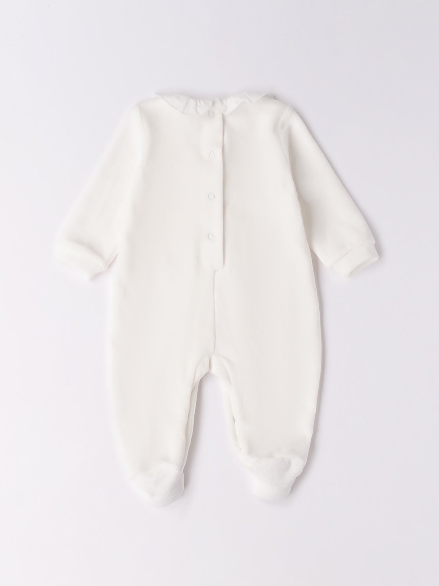 Tutina Intera Con Piede Neonata Bianco 3F754/112 - NANU' BABY