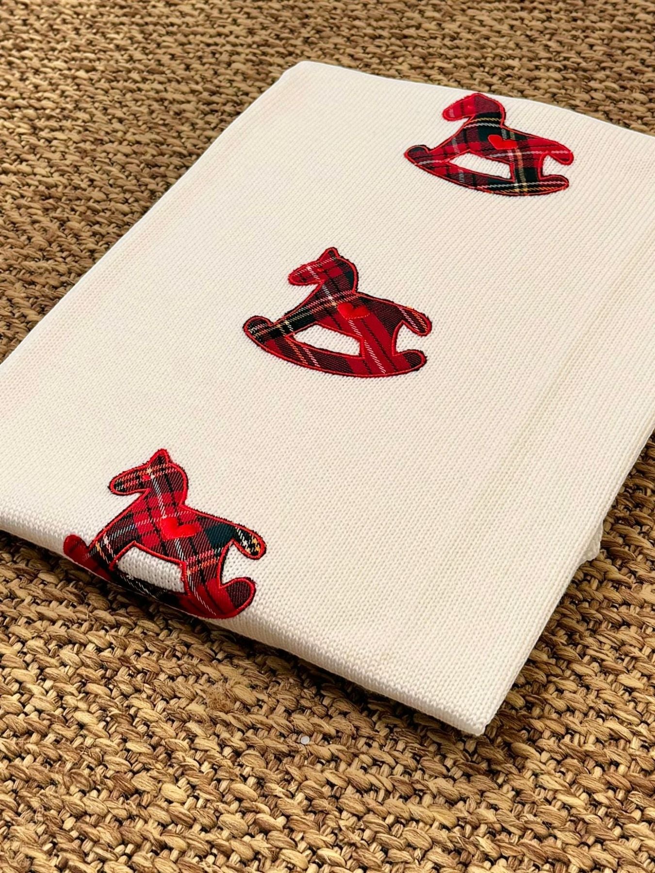 Coperta Cavalluccio Scozzese Neonato ROSSO SCOZZESE 119 - NANU' BABY