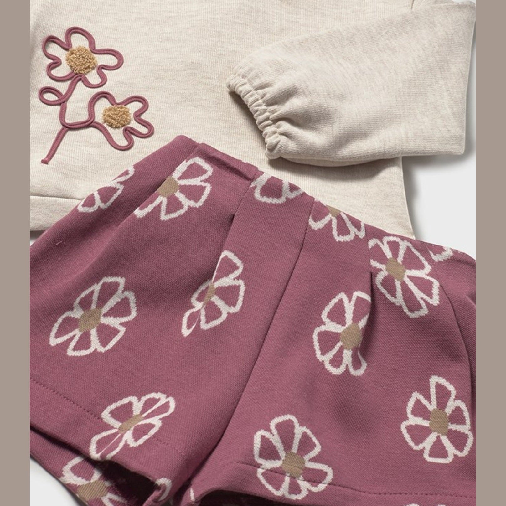 Completo bermuda jacquard Bimba Rosa 2262/49 - NANU' BABY