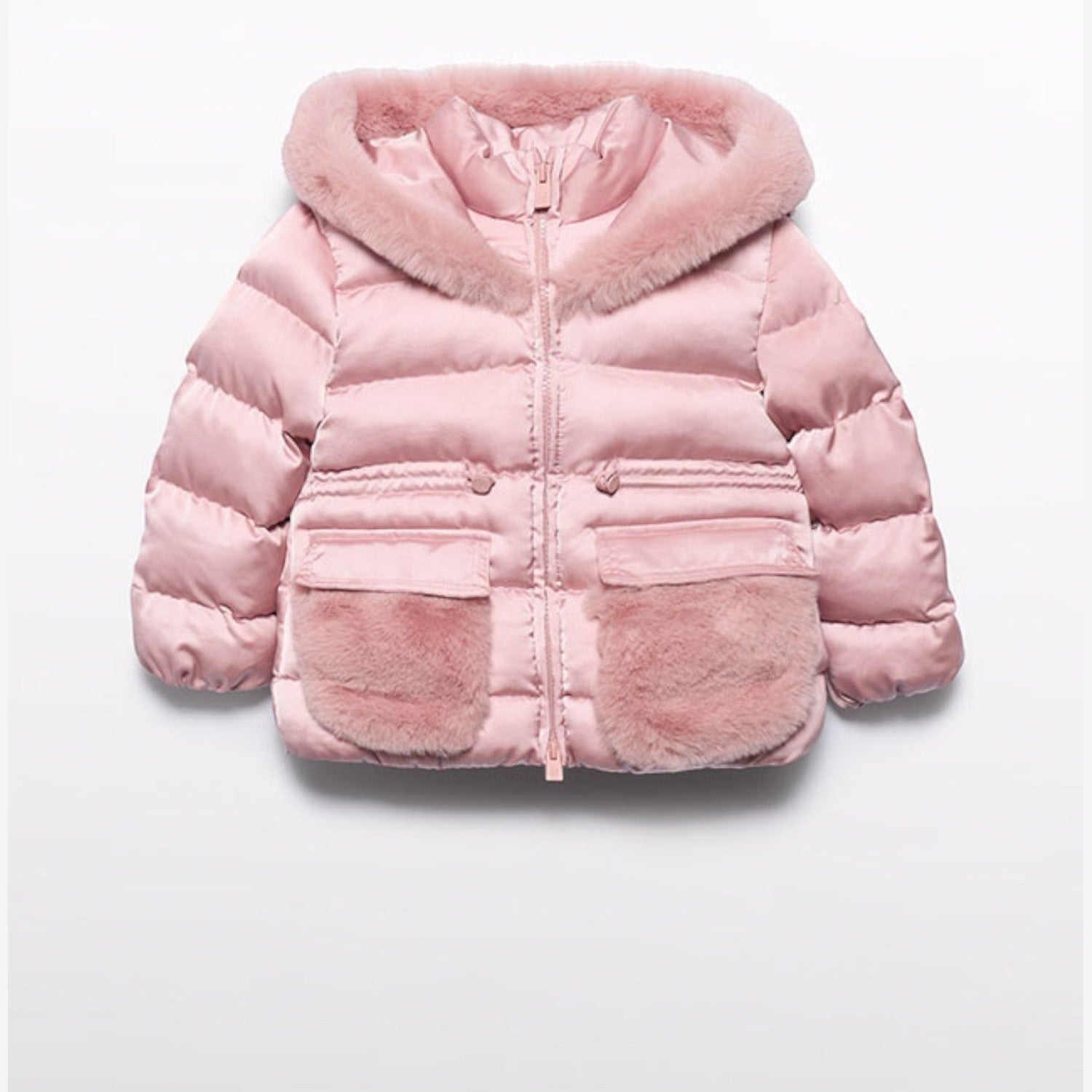 Giubbotto satinato pelo Bimba Rosa 5849/15 - NANU' BABY