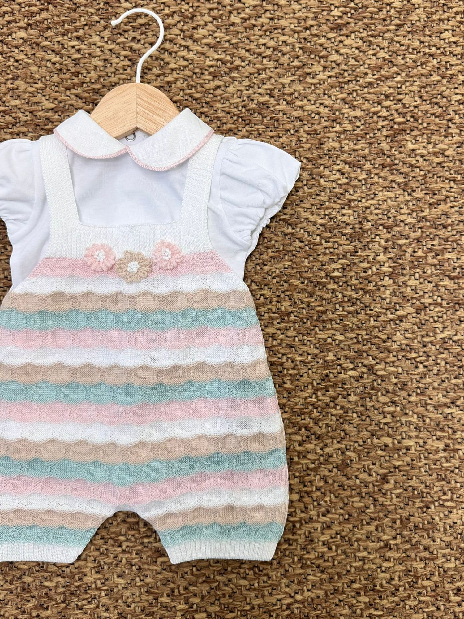 Completo Salopette e body m/c Bimba BIANCO EB1530 - NANU' BABY