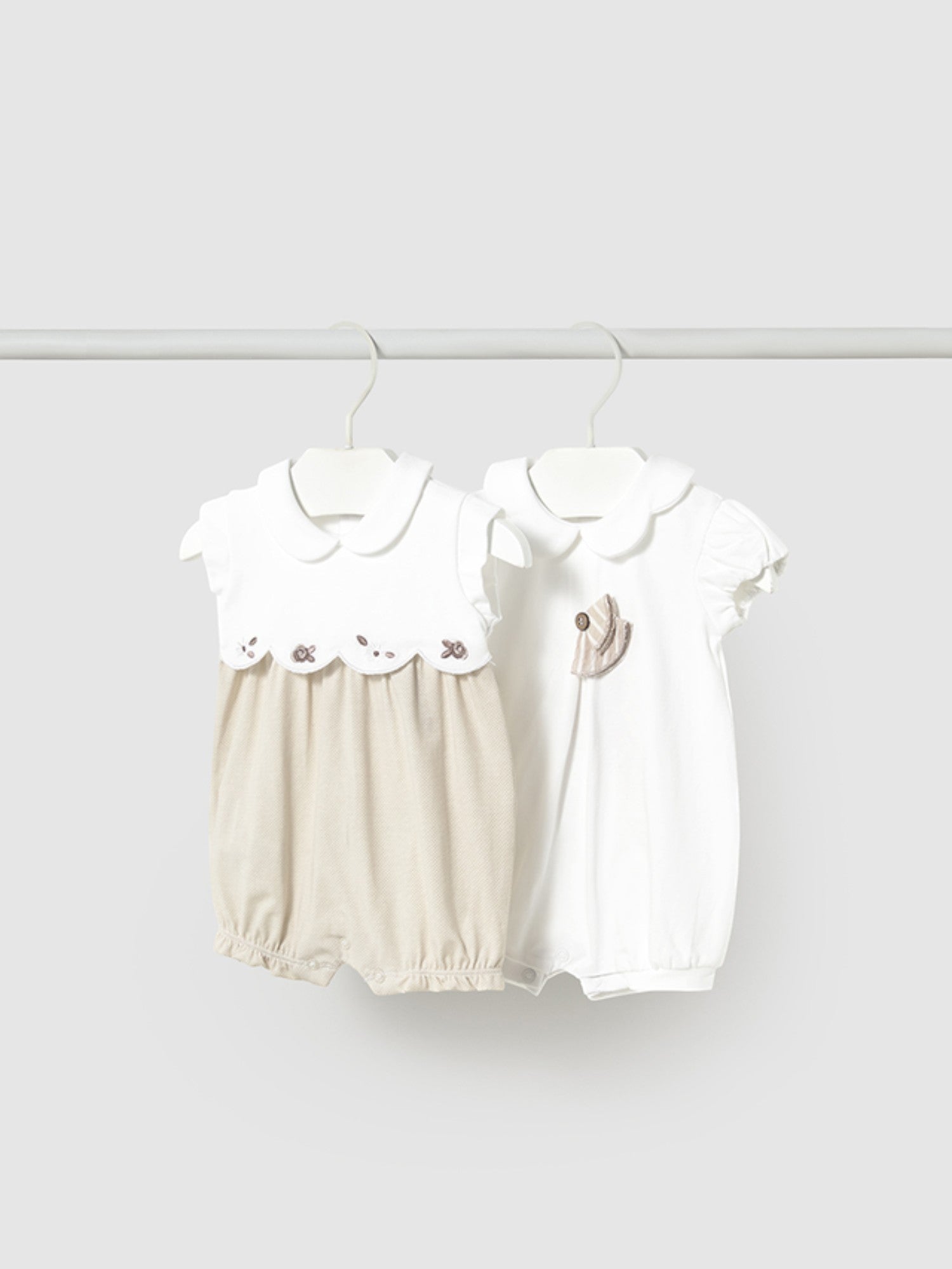 Set 2 pigiami corti Bimba BEIGE 1752 /BE - NANU' BABY