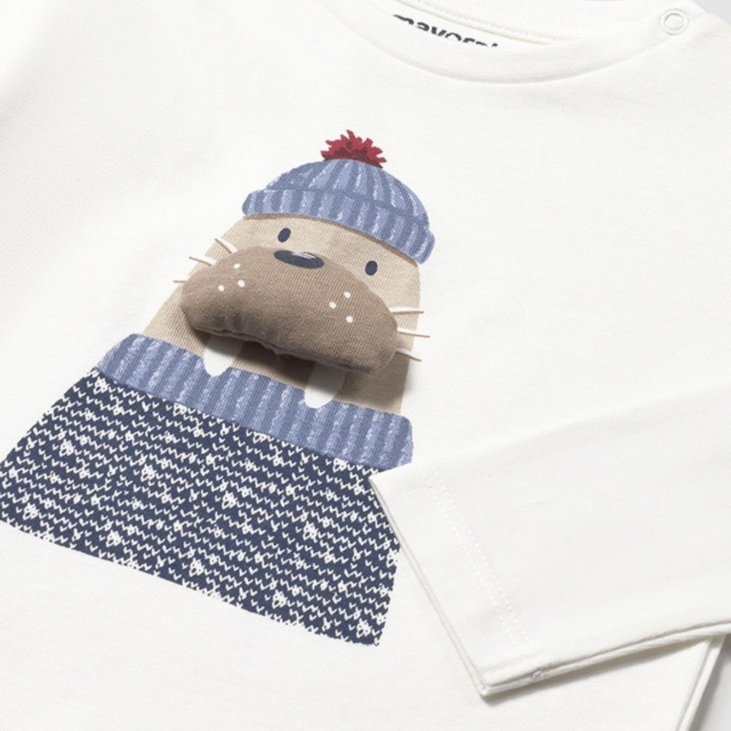 Camicia m/l applic animale Bimbo PANNA 2070/65 - NANU' BABY