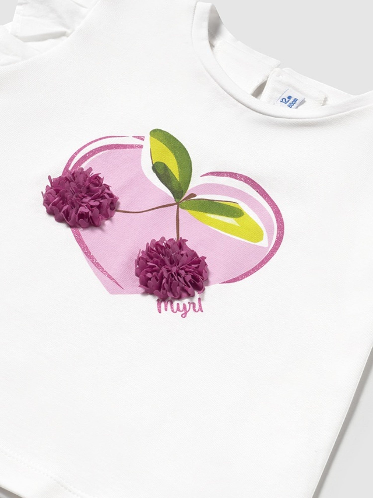 Maglietta m/c elegante Bimba BIANCO 1042/52 - NANU' BABY