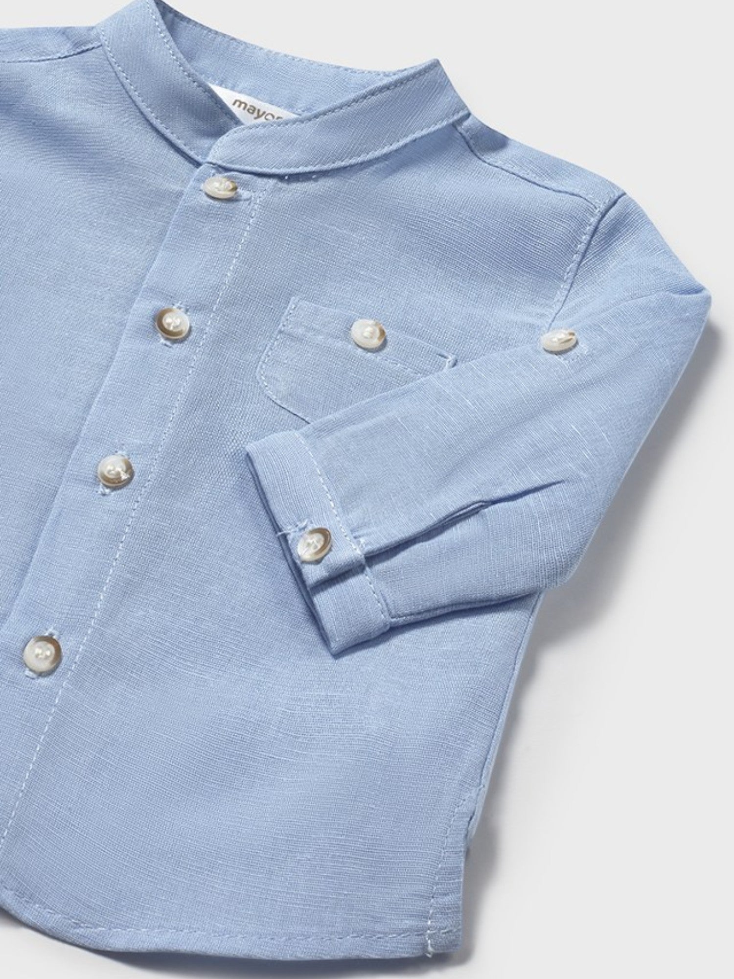 Camicia manica lunga collo coreano Bimbo CIELO 1103 /C - NANU' BABY