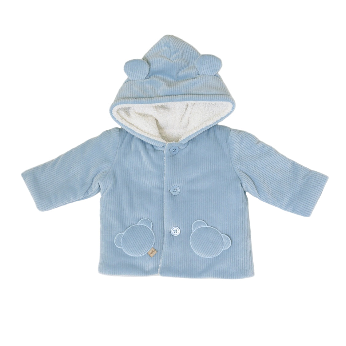 Cappottino Cappuccio Orsetto Bimbo Cotone Cielo IN5940/C NANÙ BABY