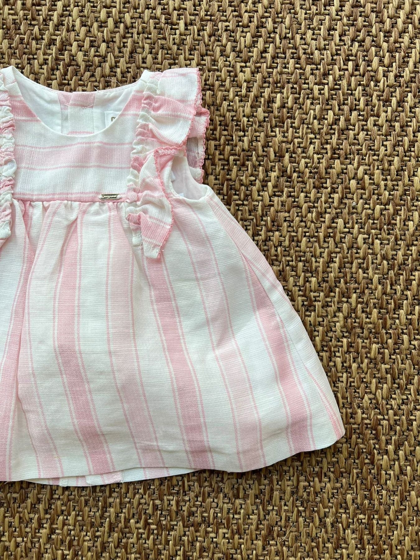 Abito righe lino Bimba ROSA 1829/R - NANU' BABY