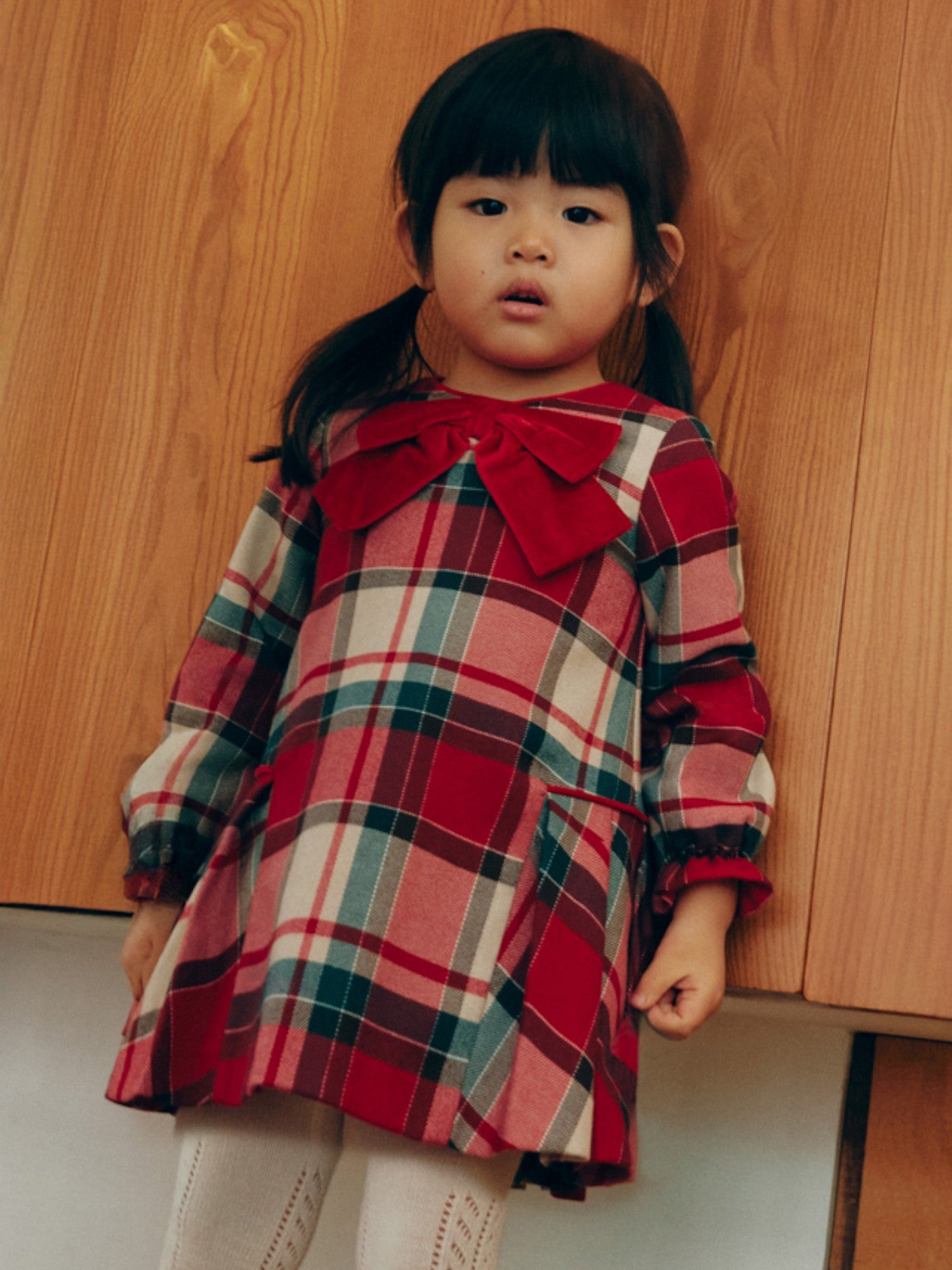 Abito quadri Bimba Rosso 5509/2 - NANU' BABY