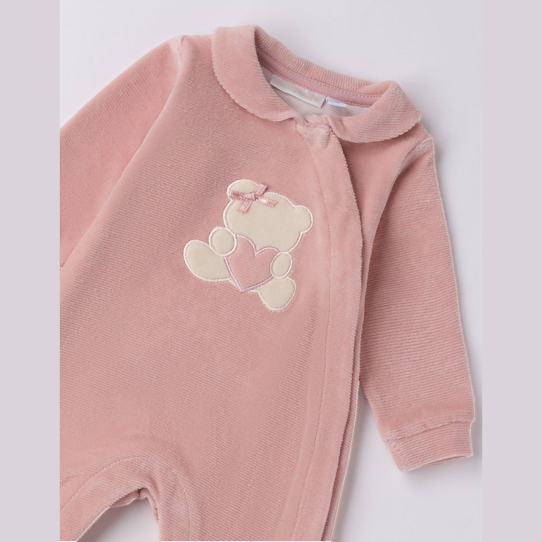 Tutina Intera Con Piede Neonata Rosa 3F757/2921 - NANU' BABY