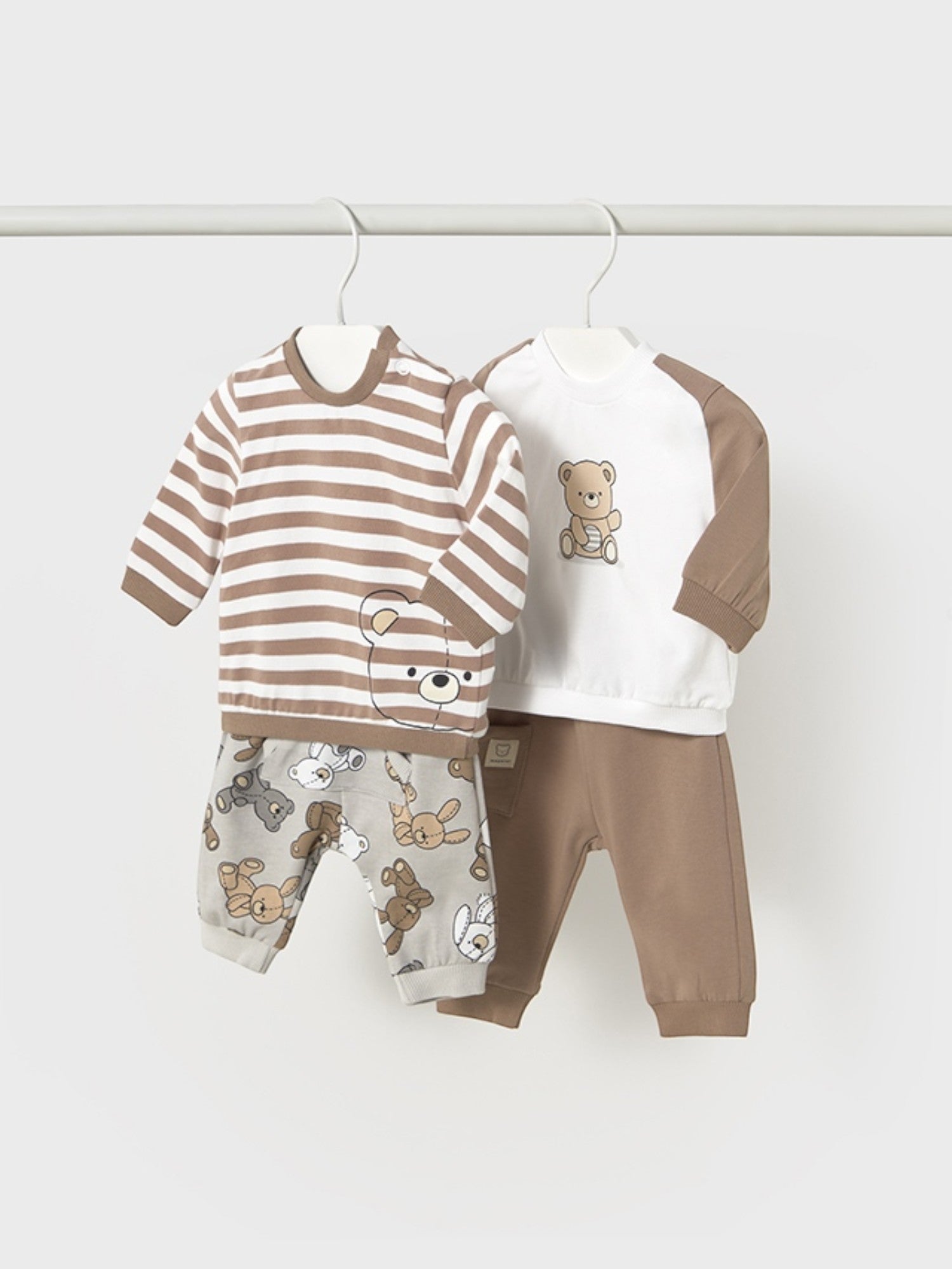 Completo 4 pezzi lungo Bimbo MARRONE 1612 /M - NANU' BABY