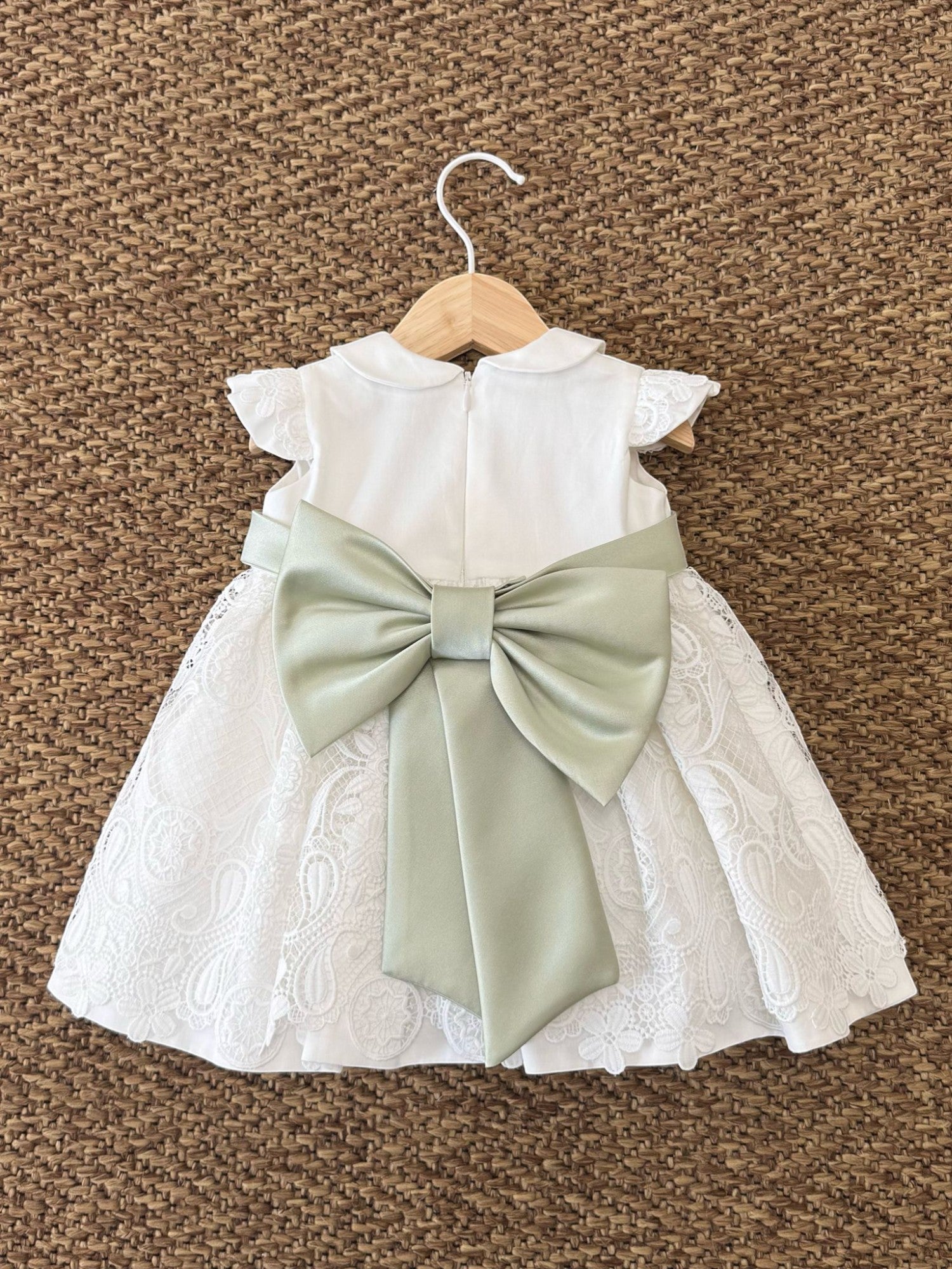 Abito Cerimonia Macramè Bimba BIANCO FB081 - NANU' BABY