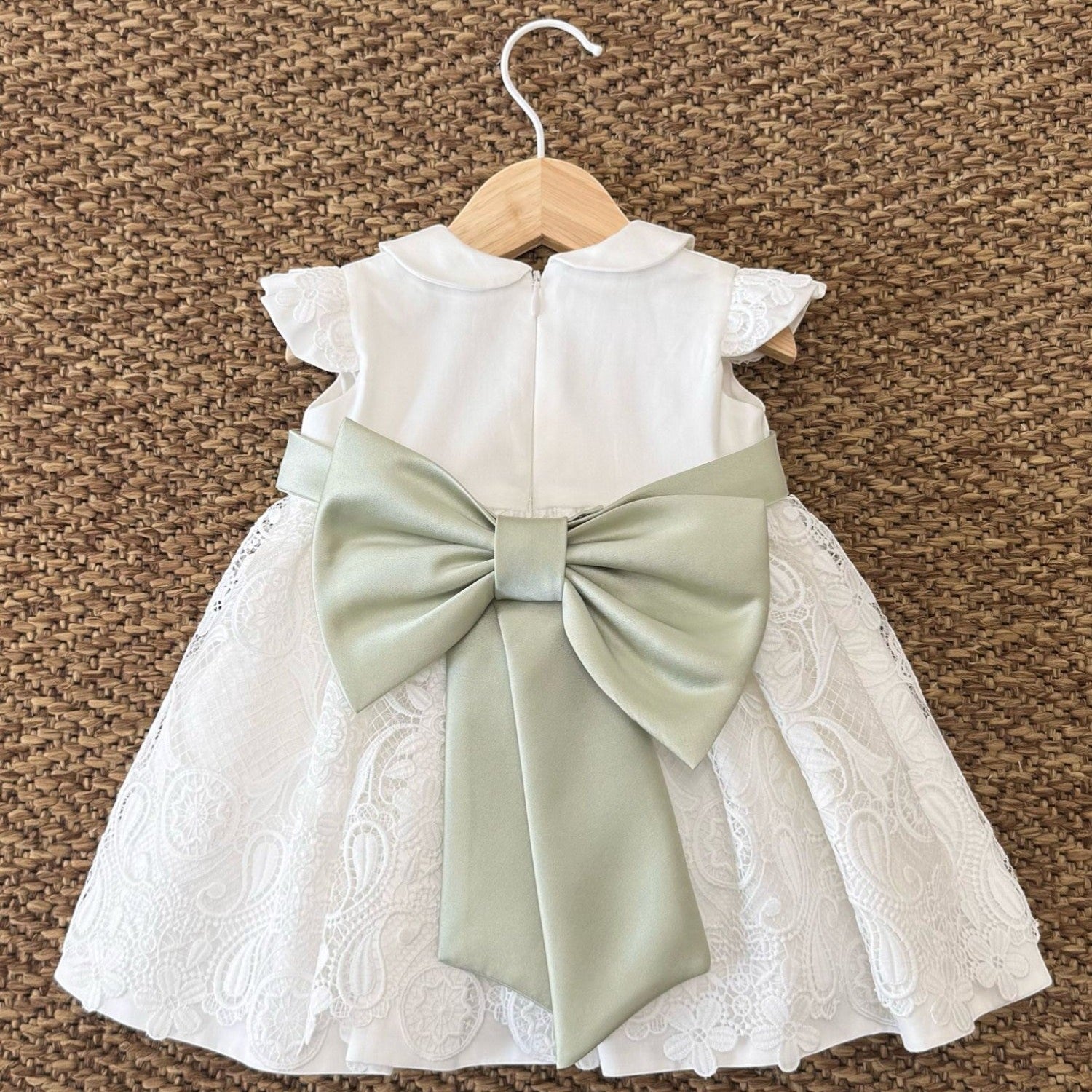 Abito Cerimonia Macramè Bimba BIANCO FB081 - NANU' BABY