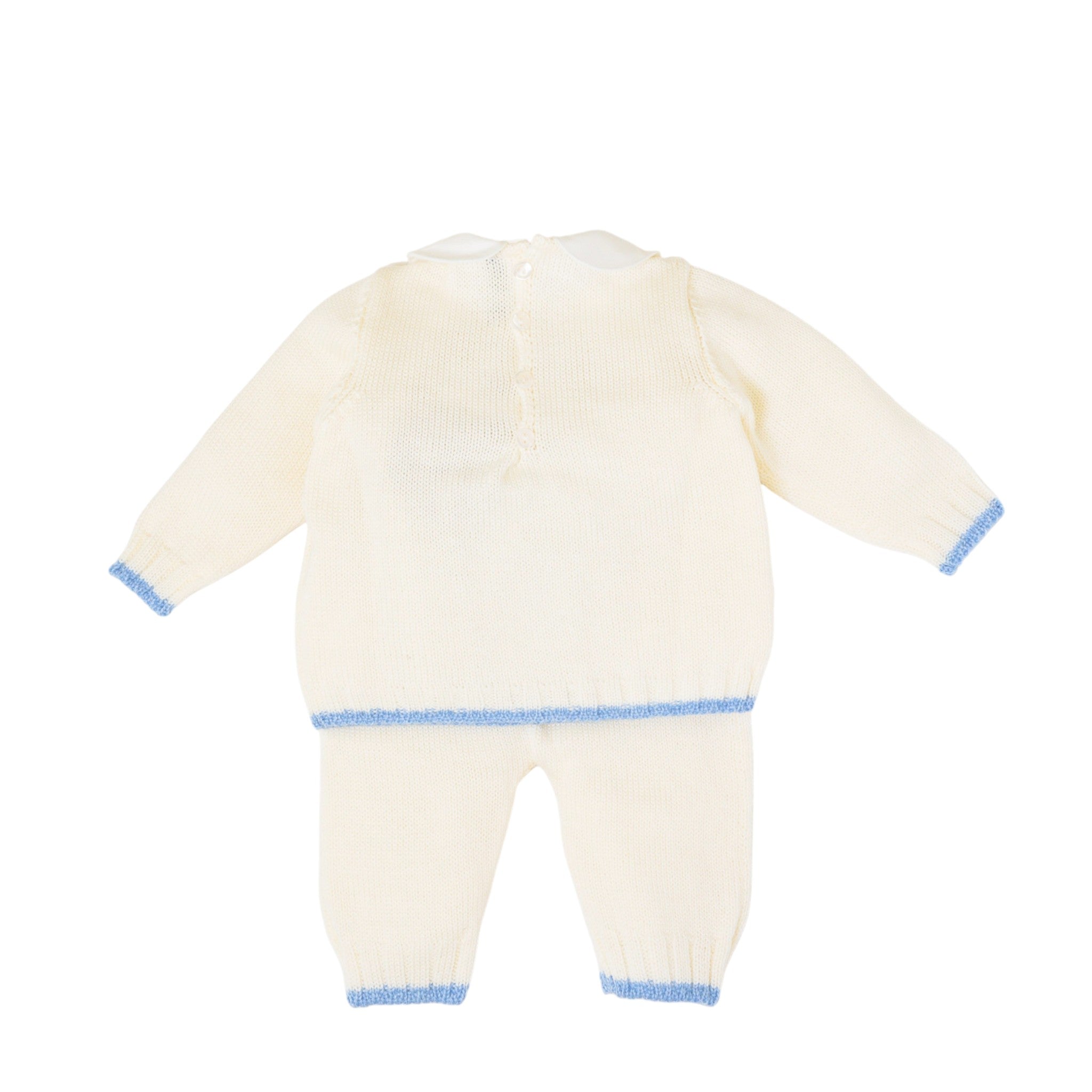 Completo Nascita Neonato PANNA Fiocco Azzurro LE DODO' - Made in Italy 2P93-1009