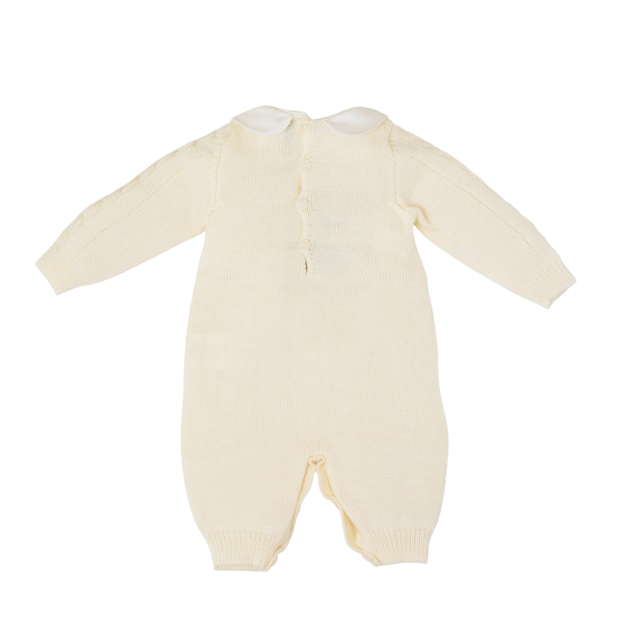 Tutina Neonato PANNA Tramatura Trecce LE DODO' - Made in Italy T96L-1000
