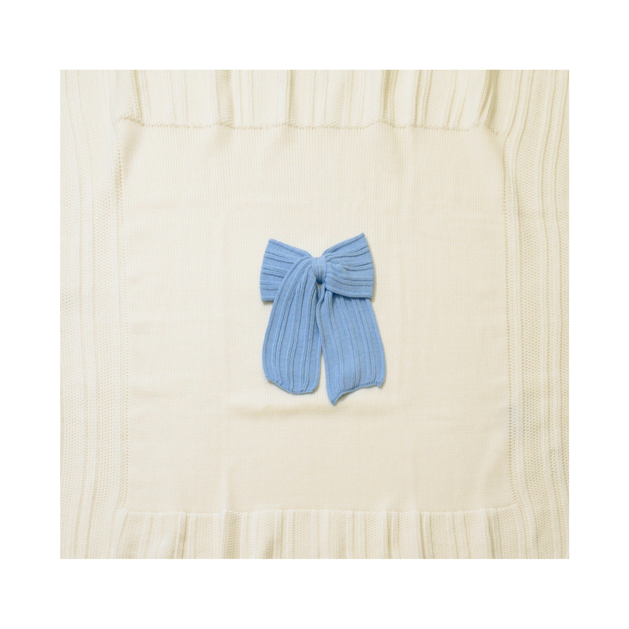 Coperta Neonato PANNA Fiocco Azzurro LE DODO' - Made in Italy E93-1009