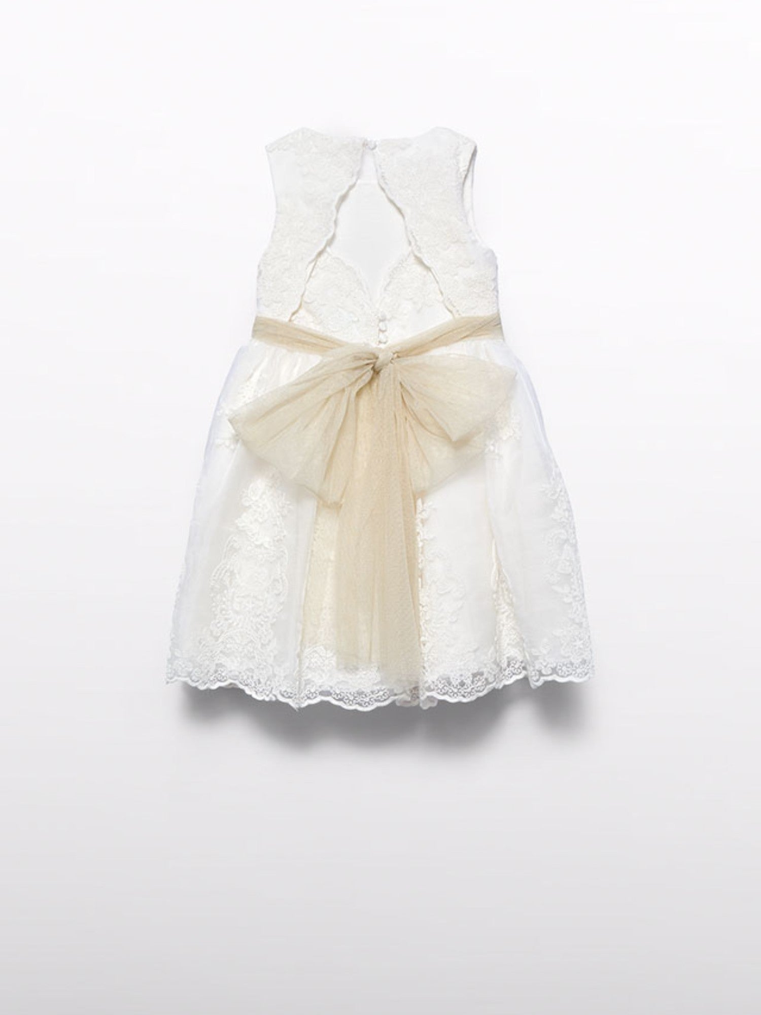 Abito organza ricamato Bimba PANNA 5037 /7 - NANU' BABY