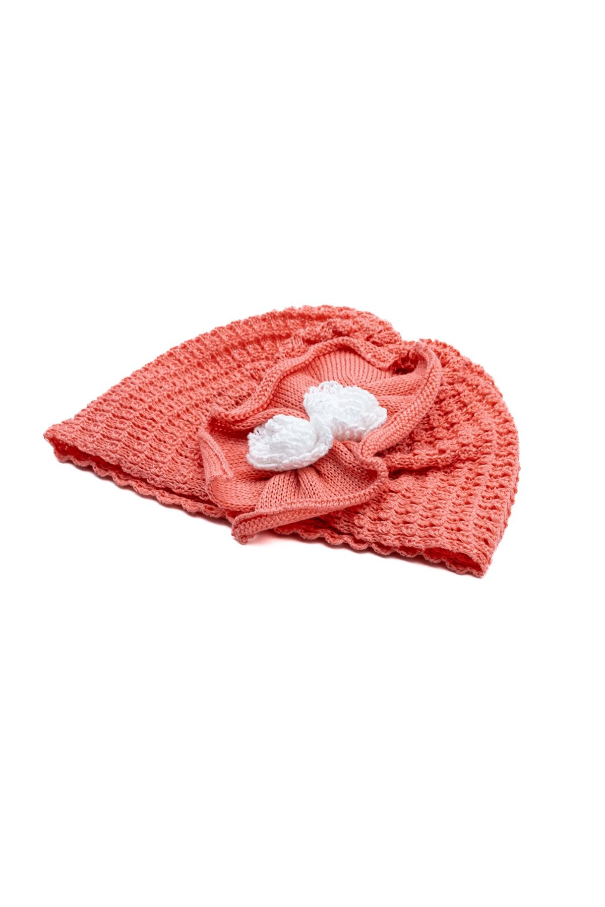 Cuffia Rose bianche Neonata CORALLO EL16TB - NANU' BABY