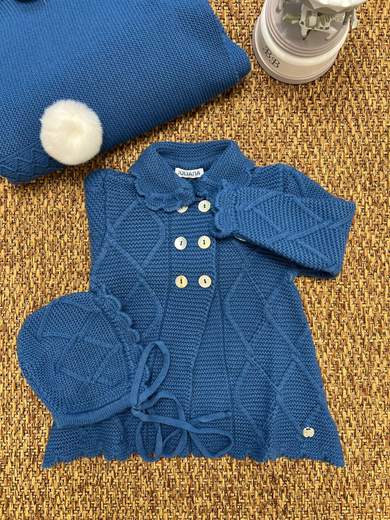 Cappotto in maglia Bimba AZZURRO J6178/A - NANU' BABY