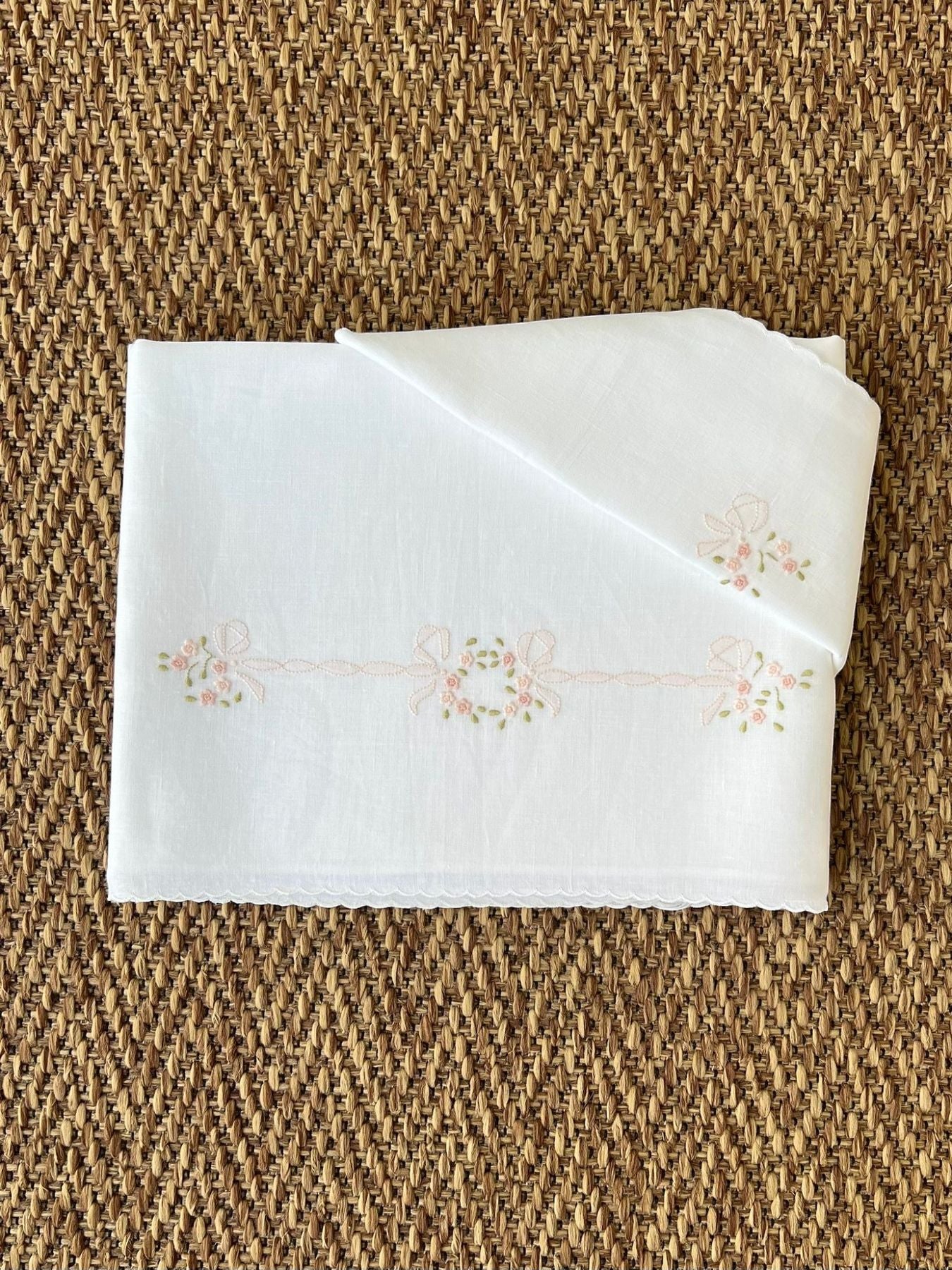 Lenzuolino Neonata ROSA FIORI/LN - NANU' BABY