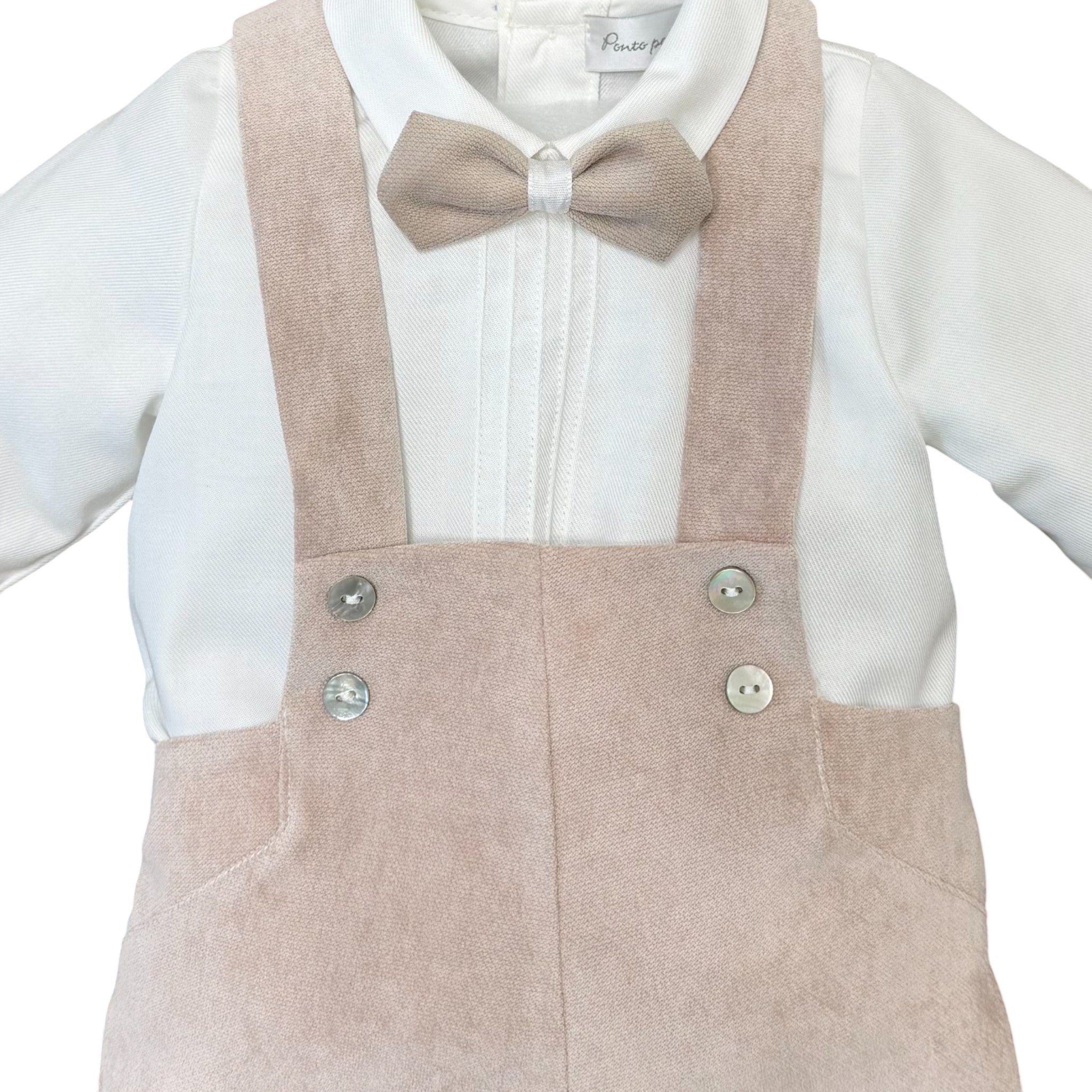 Boy's Ceremony Suit, Mixed Cotton, Beige - PONTO POR PONTO 1/6417-B