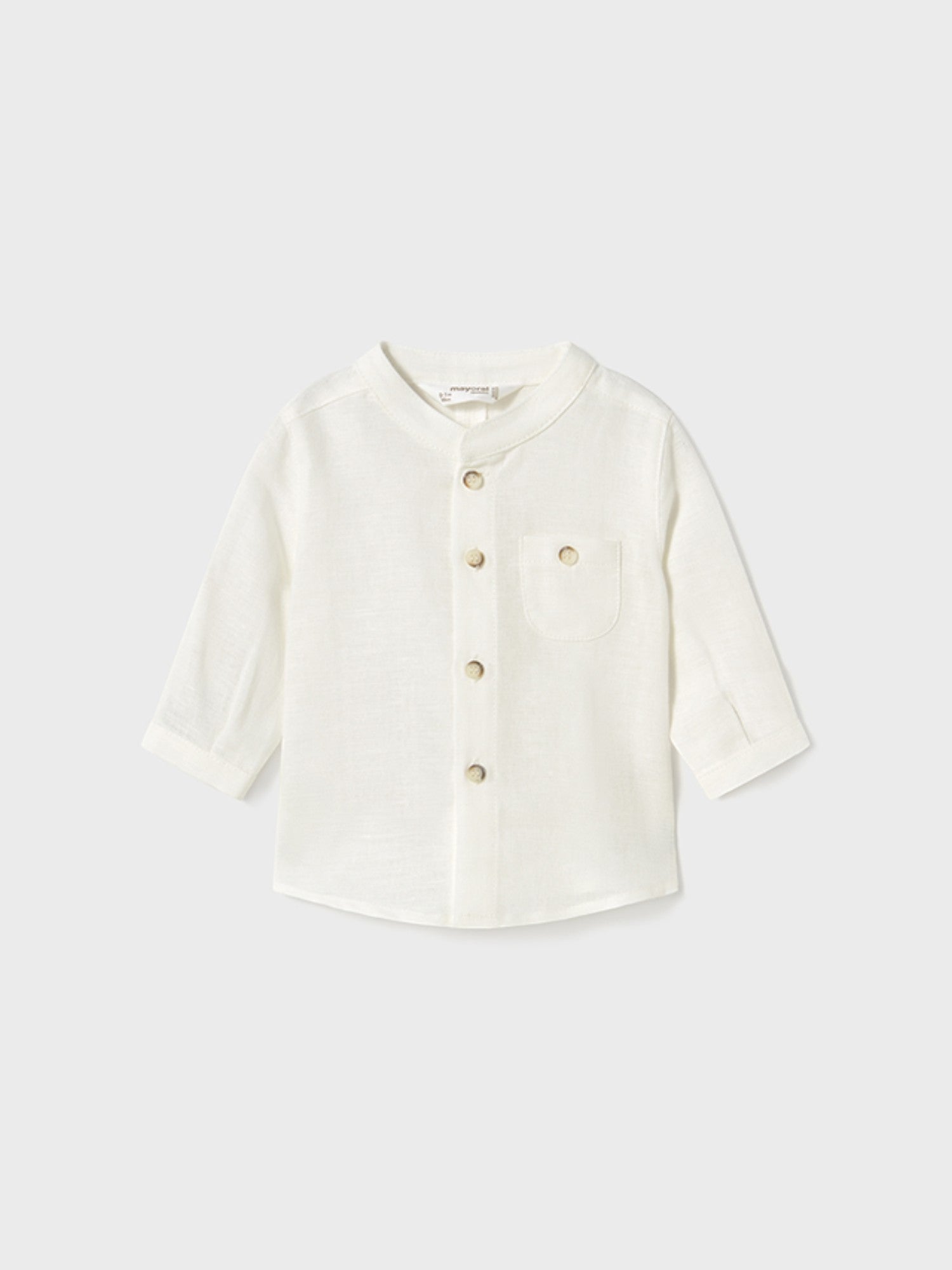 Camicia manica lunga collo coreano Bimbo PANNA 1103 /P - NANU' BABY