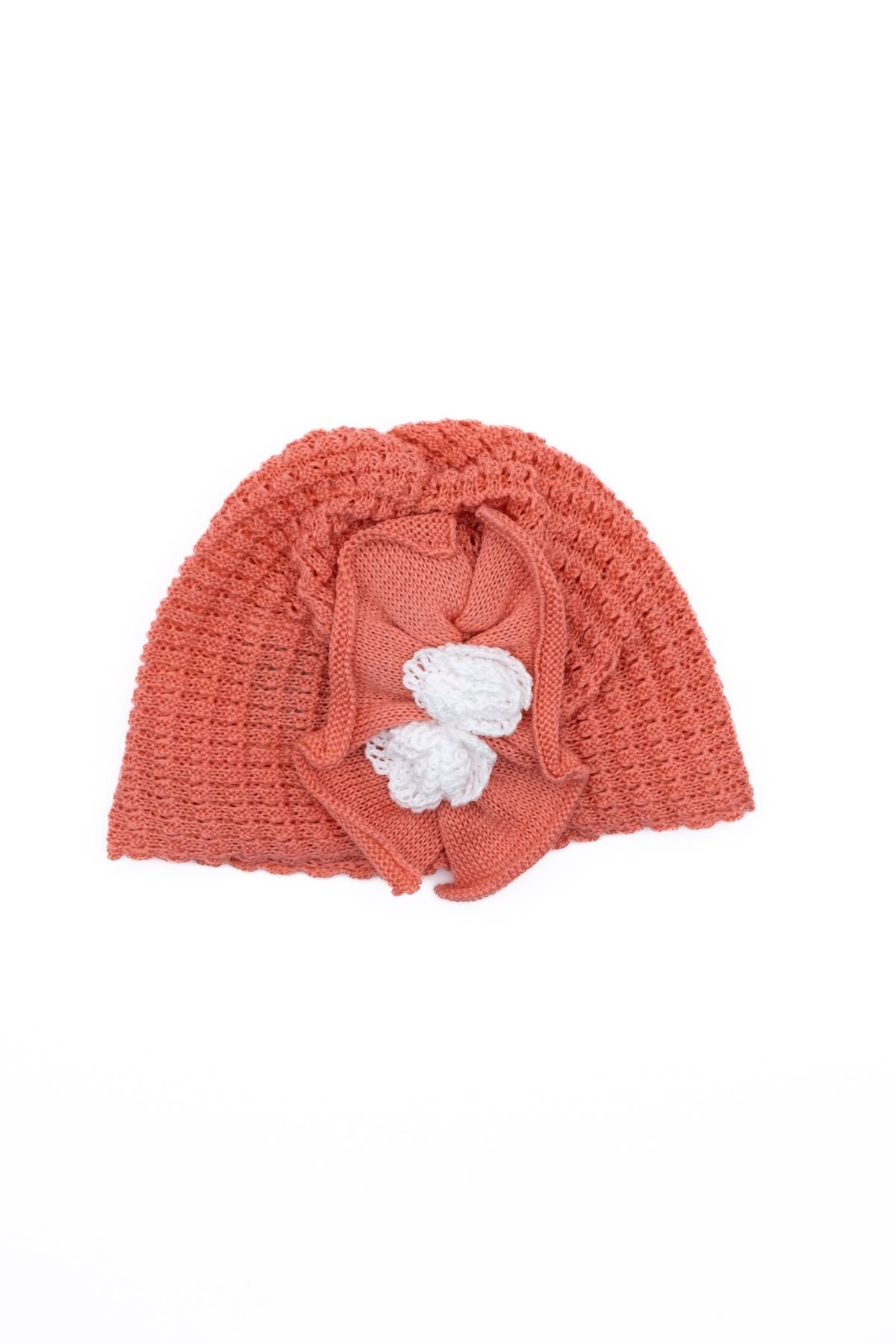 Cuffia Rose bianche Neonata CORALLO EL16TB - NANU' BABY