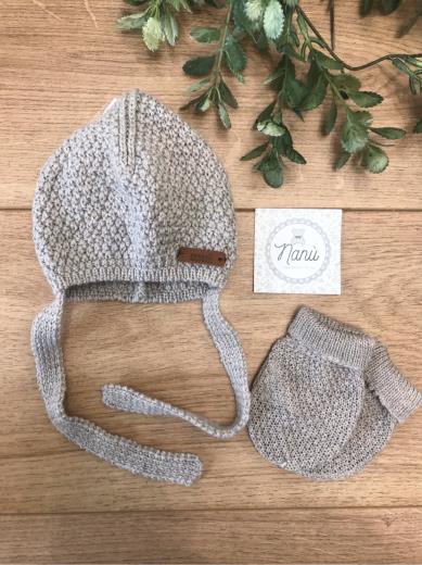 Set cuffietta micro rilievo lana merino AL CAMPIONE 50.834.028 - NANU' BABY