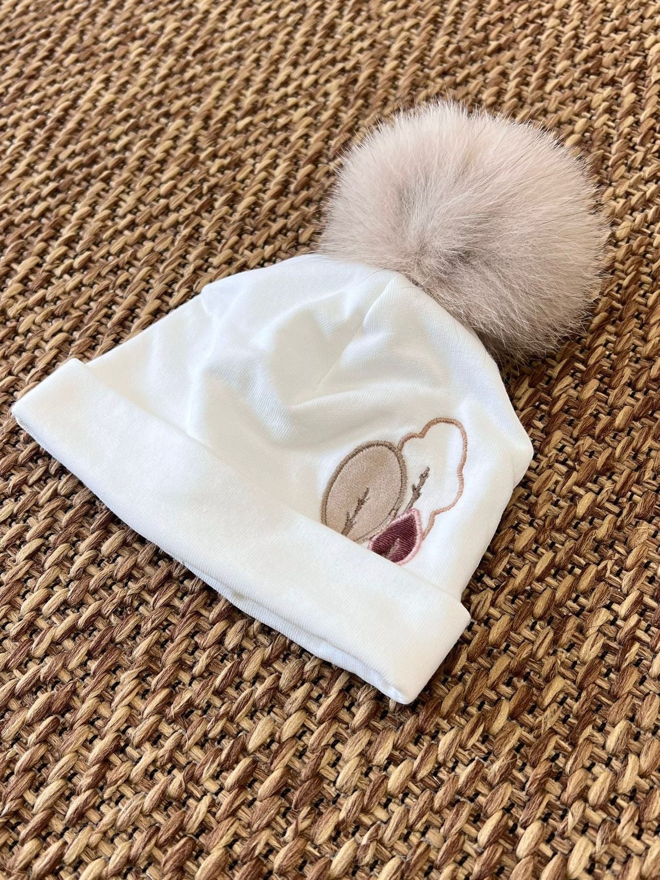 Cuffia Village Neonata VANIGLIA IB2773 - NANU' BABY